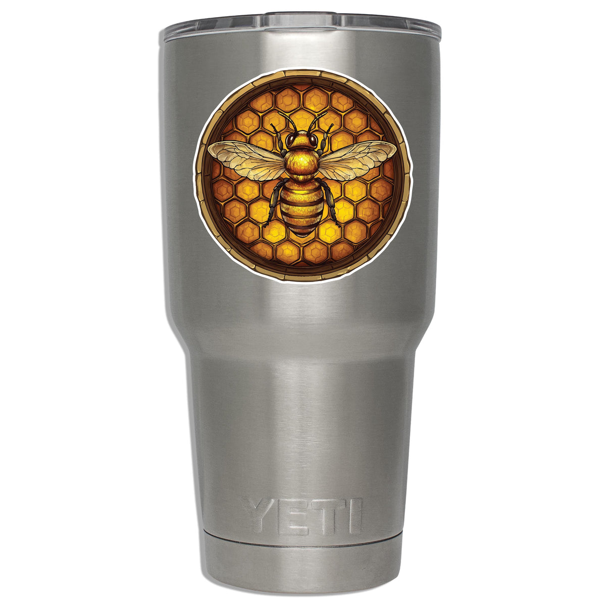 Honeycomb Bee Vinyl Sticker | Beehive Decal for Laptop, Water Bottle, Car | Nature-Inspired Cute Travel Gift