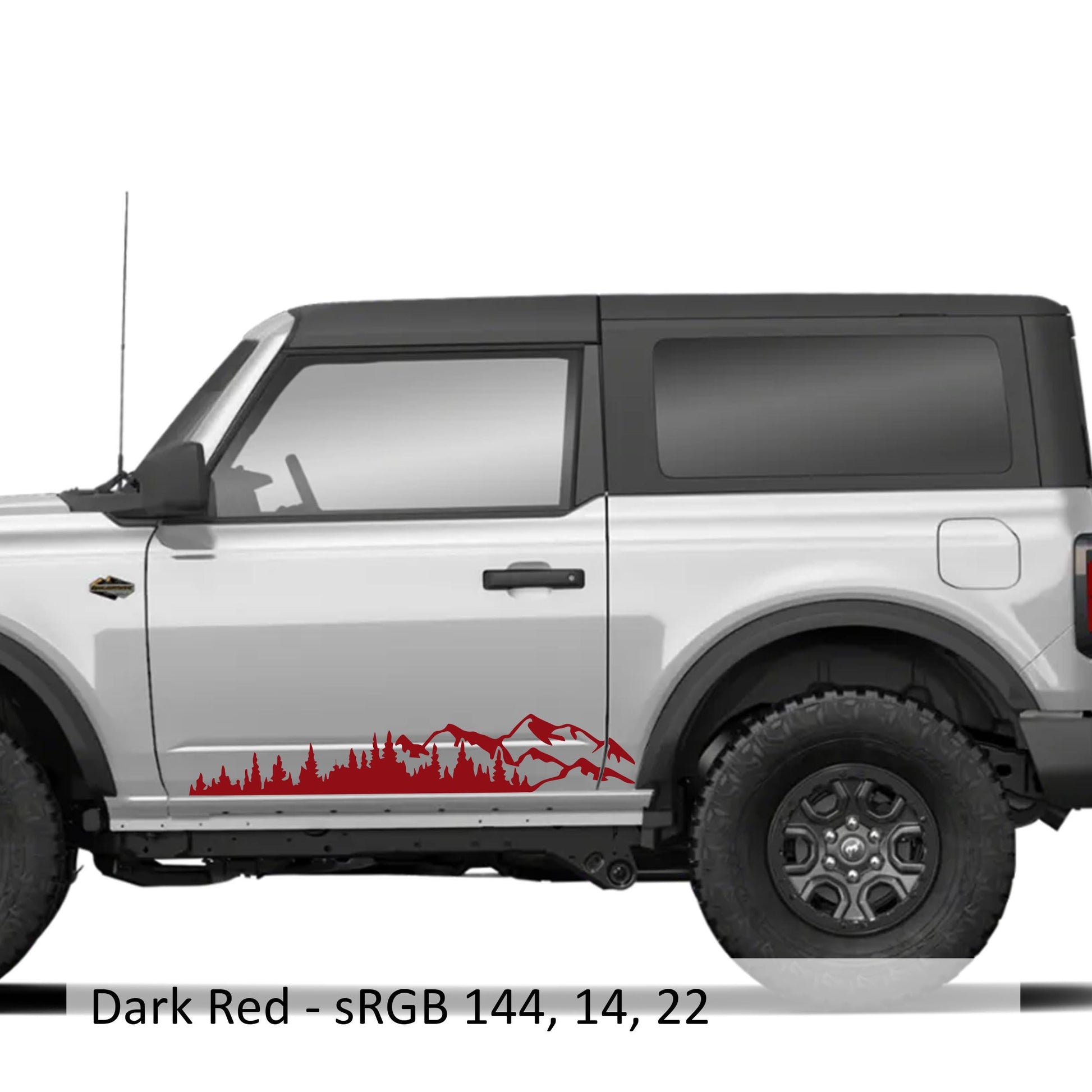 Mountain Forest 2Pcs Side Panel Vinyl Decal Fits Ford Bronco (2-Door) 2020 - Current