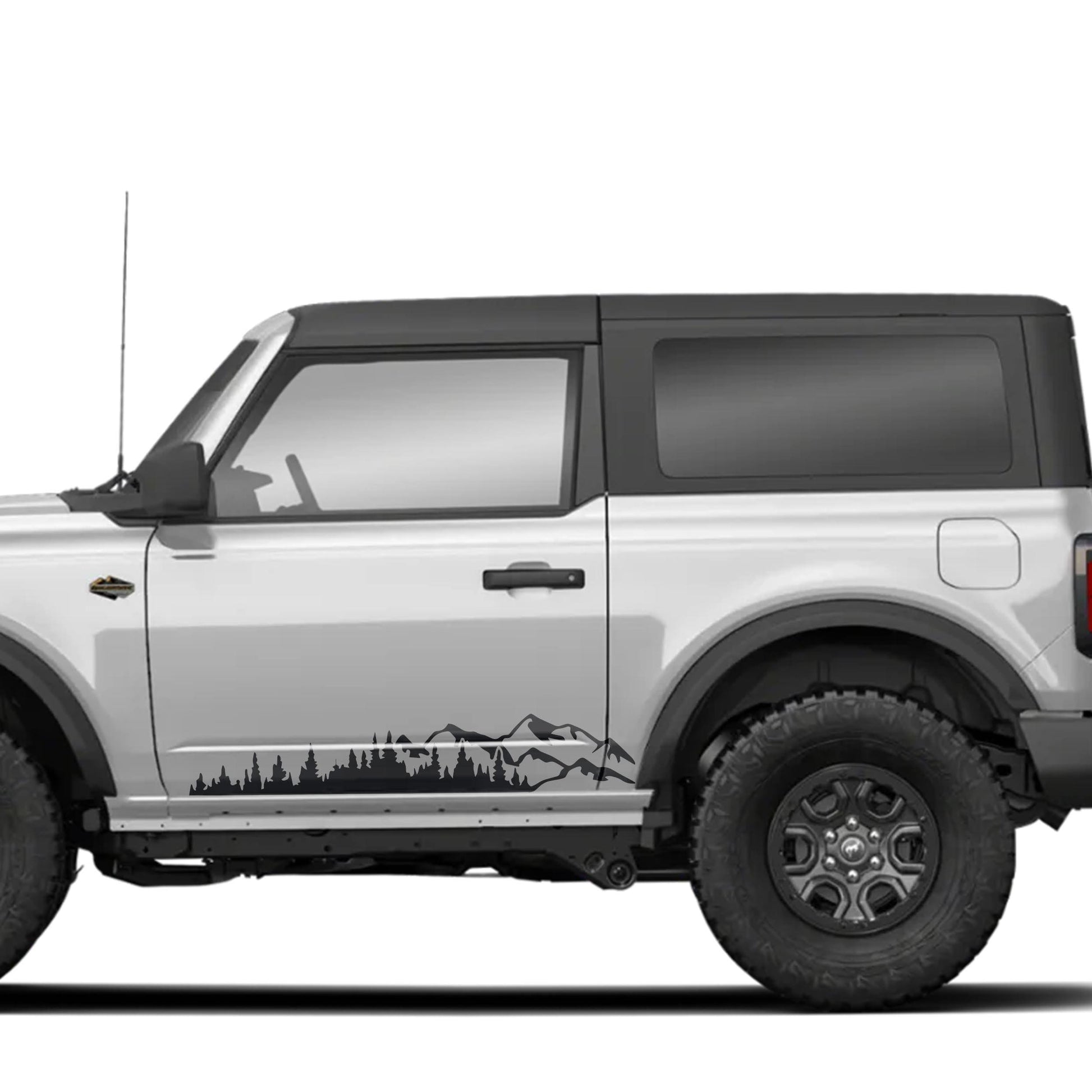 Mountain Forest 2Pcs Side Panel Vinyl Decal Fits Ford Bronco (2-Door) 2020 - Current