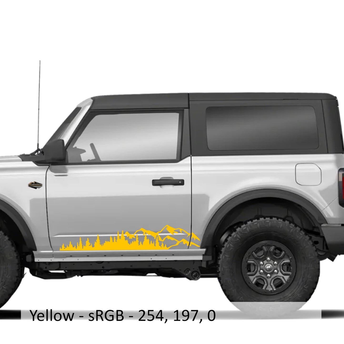 Mountain Forest 2Pcs Side Panel Vinyl Decal Fits Ford Bronco (2-Door) 2020 - Current
