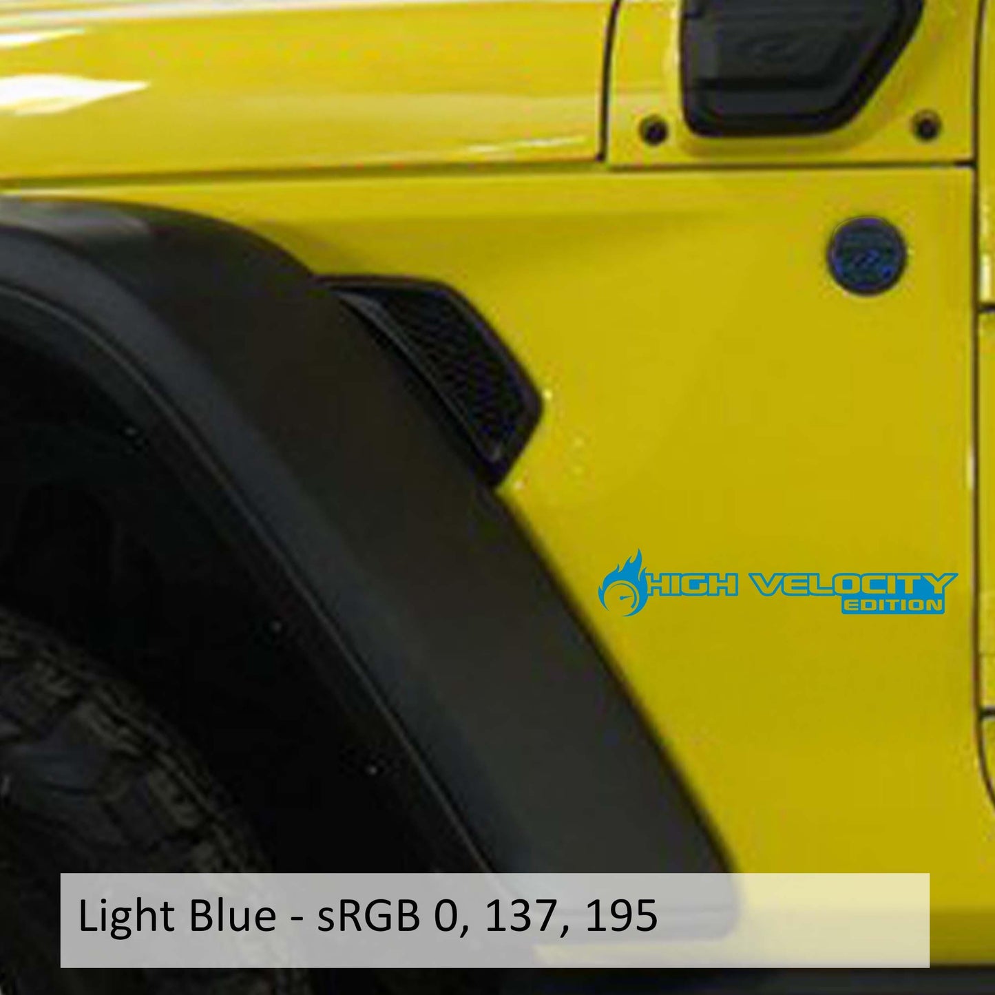 High Velocity Edition Vinyl Transfer Fender Decals, Custom Off-Road Graphics for Jeep Wrangler JL and Gladiator JT, Durable & Unique Design