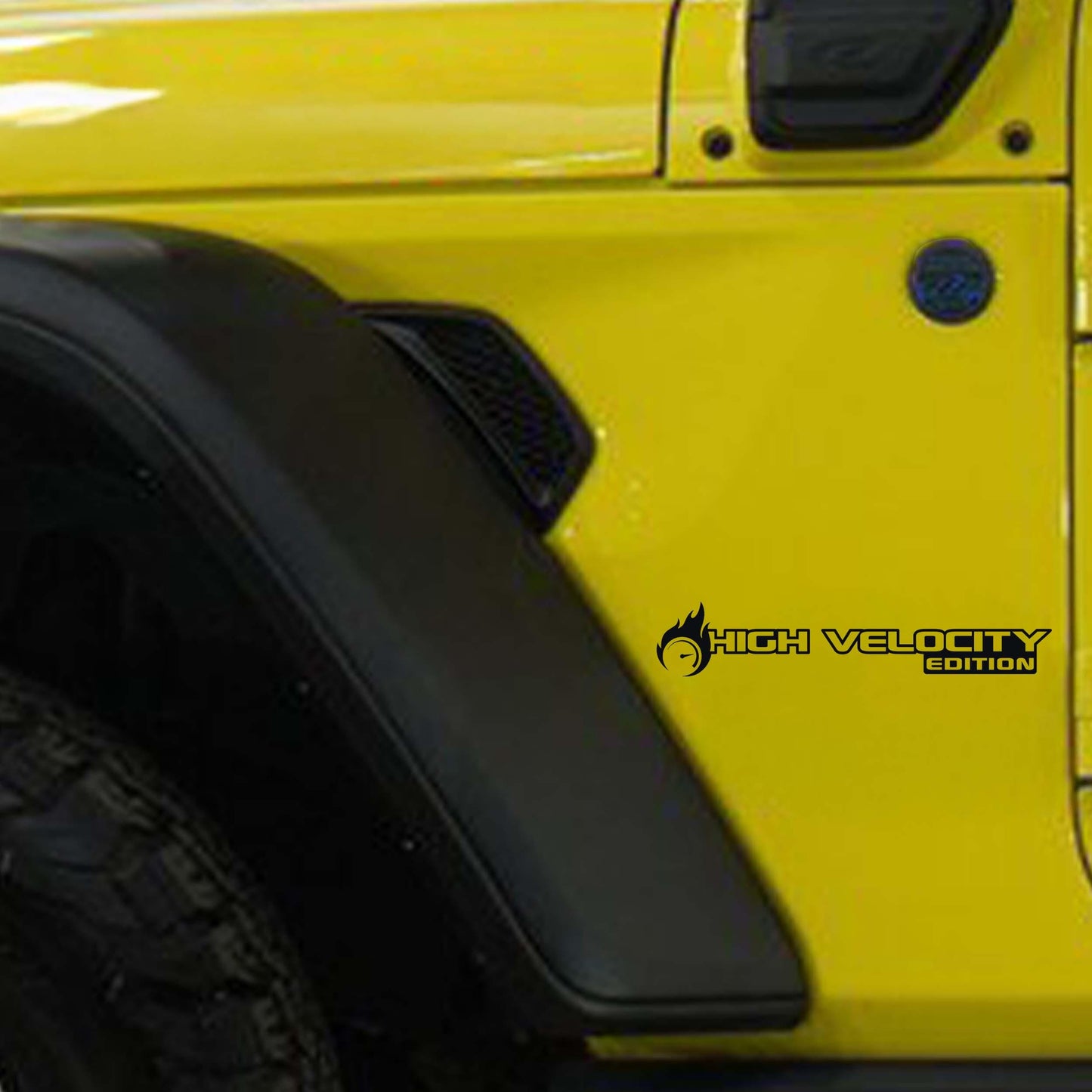 High Velocity Edition Vinyl Transfer Fender Decals, Custom Off-Road Graphics for Jeep Wrangler JL and Gladiator JT, Durable & Unique Design