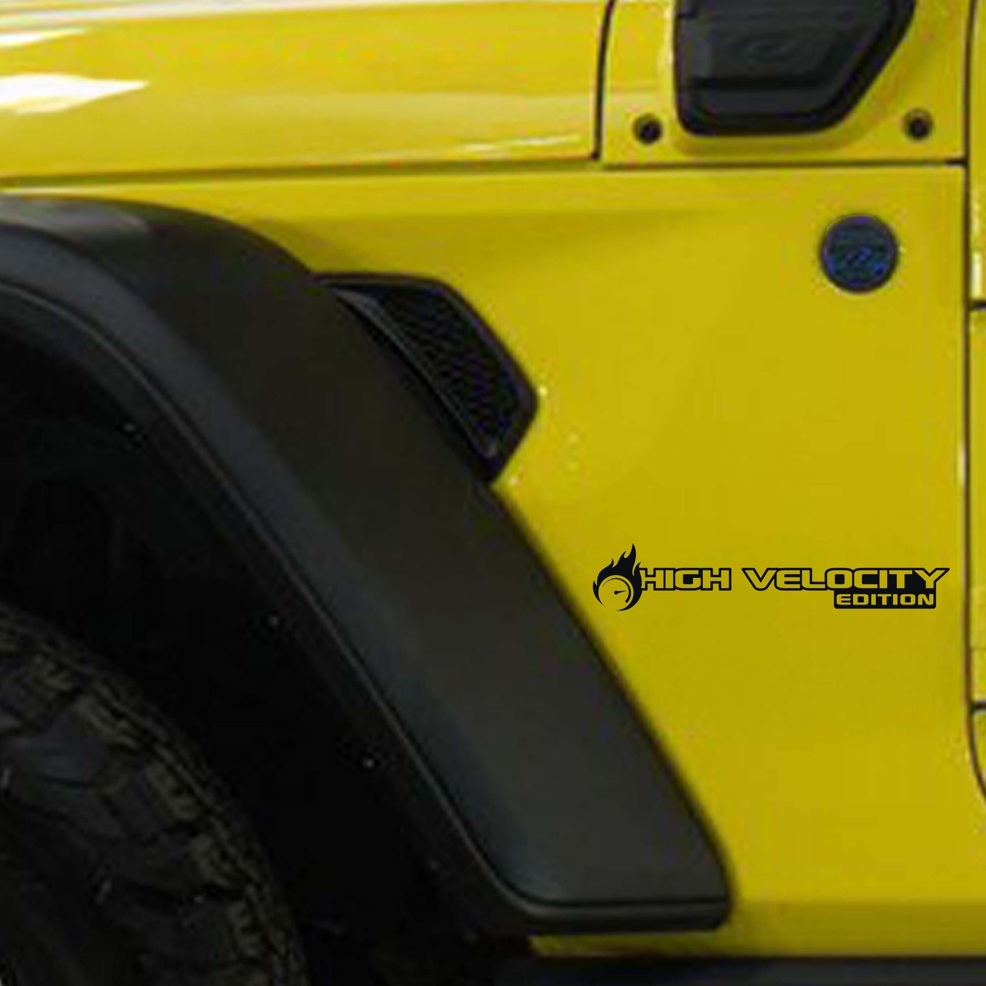 High Velocity Edition Vinyl Transfer Fender Decals, Custom Off-Road Graphics for Jeep Wrangler JL and Gladiator JT, Durable & Unique Design