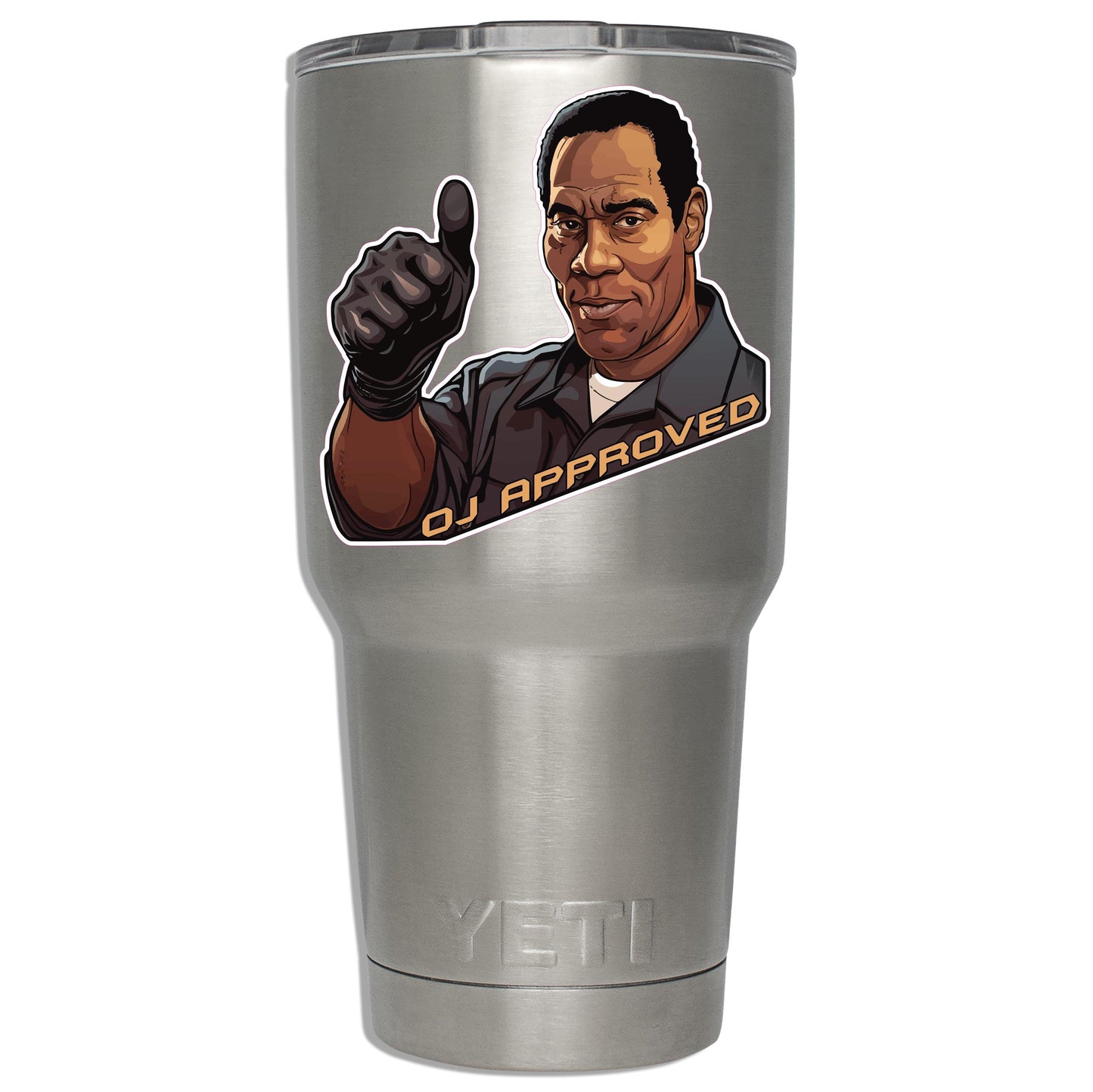 Black Glove OJ Approved Vinyl Sticker for suitcase, laptop, car or water bottle, luggage tag, travel gift