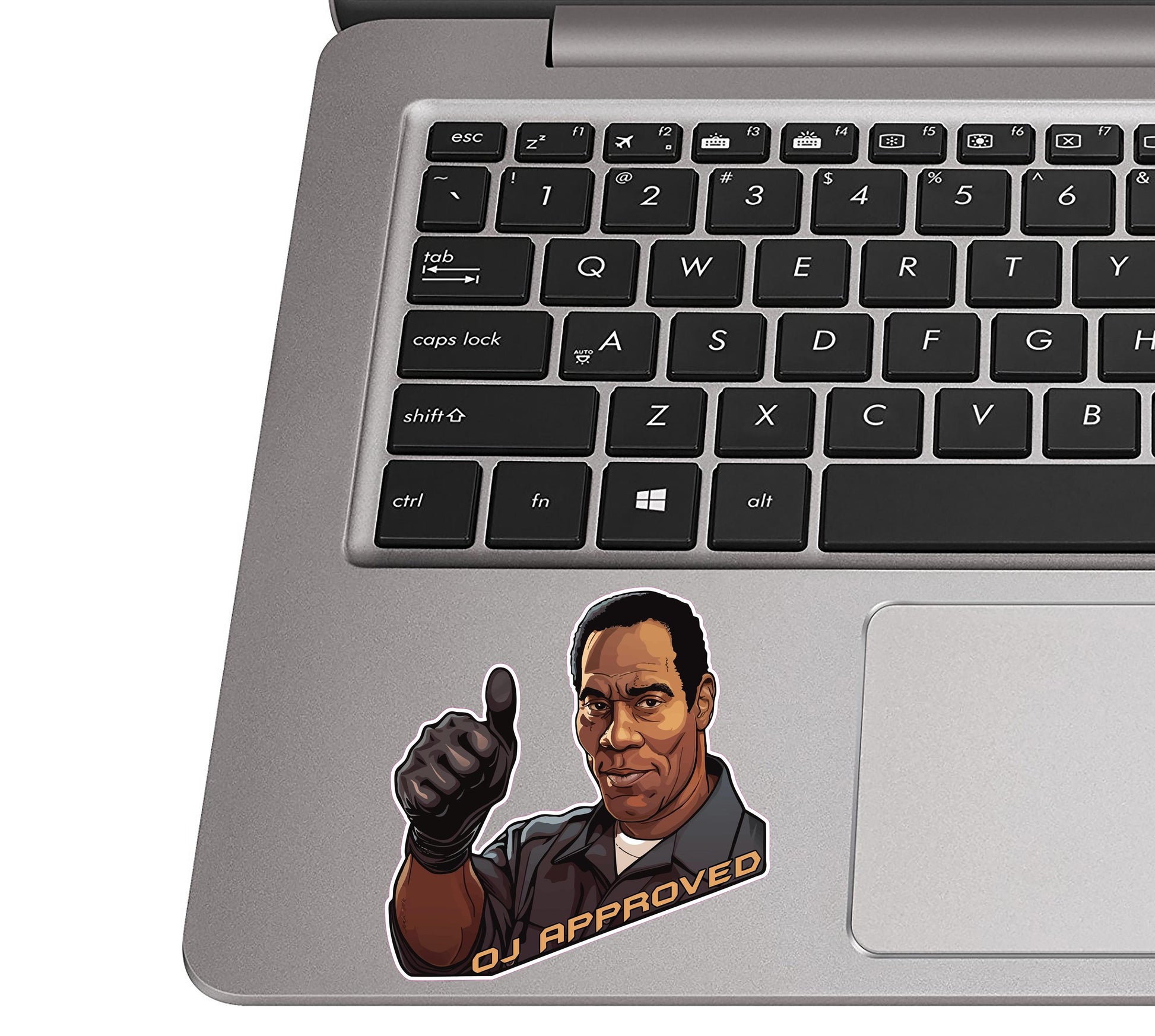 Black Glove OJ Approved Vinyl Sticker for suitcase, laptop, car or water bottle, luggage tag, travel gift