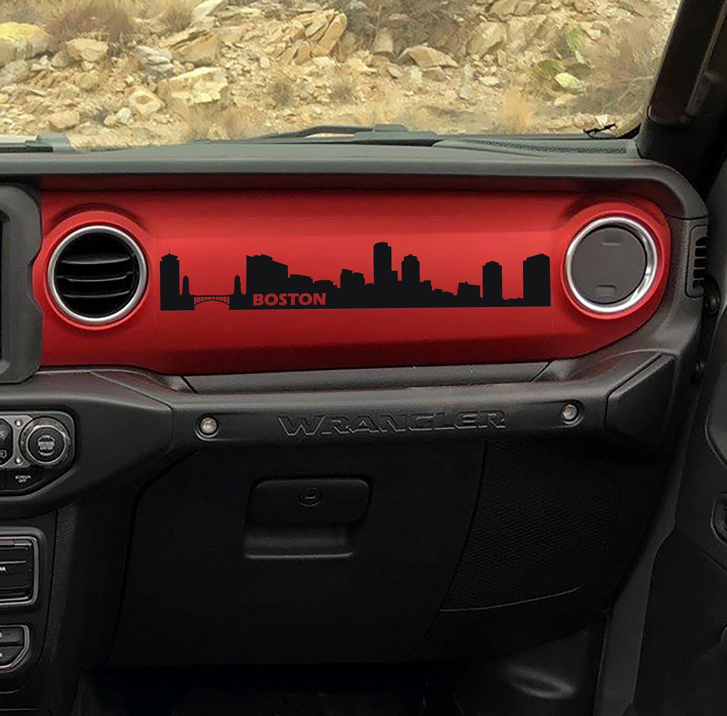 City Skyline Silhouette Dashboard Vinyl Decal - Fits 2018+ Jeep Wrangler JL/Jeep Gladiator JT