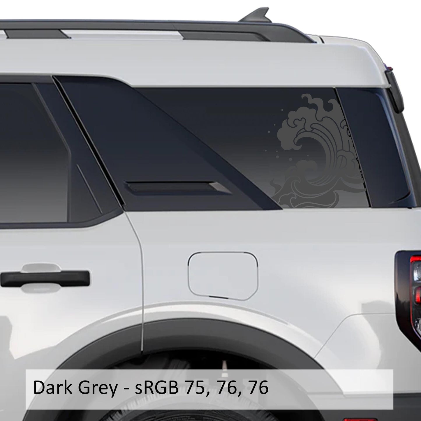 Ocean Tidal Wave Rear Quarter Side Window Decals Fits 2021+ Bronco Sport