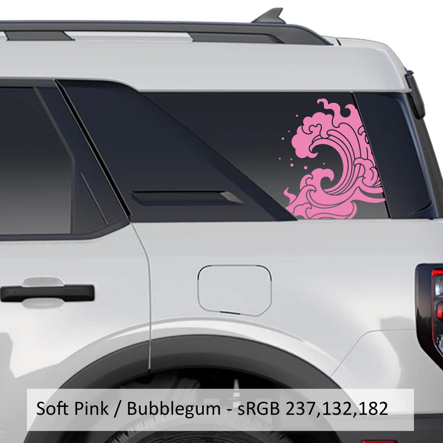Ocean Tidal Wave Rear Quarter Side Window Decals Fits 2021+ Bronco Sport