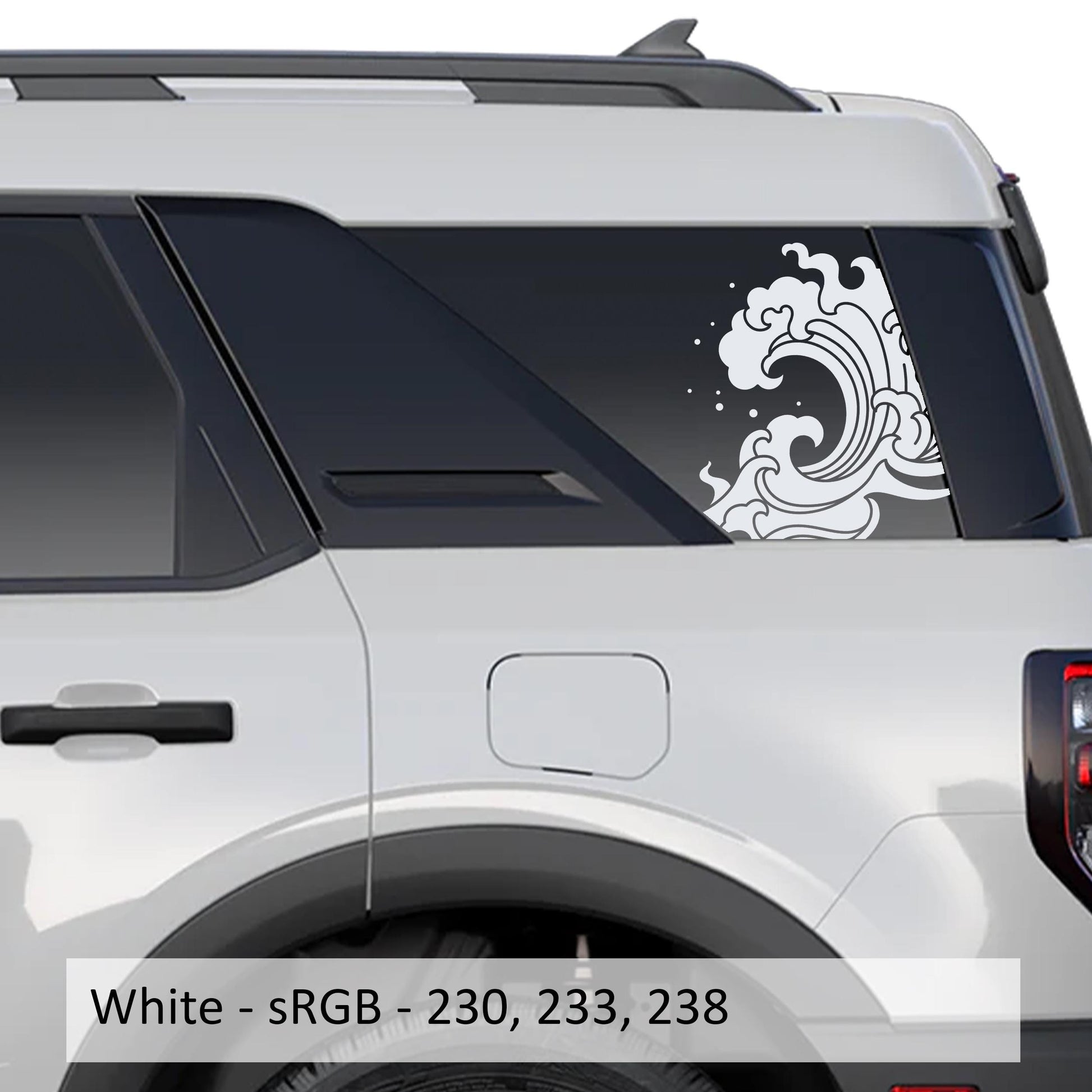 Ocean Tidal Wave Rear Quarter Side Window Decals Fits 2021+ Bronco Sport