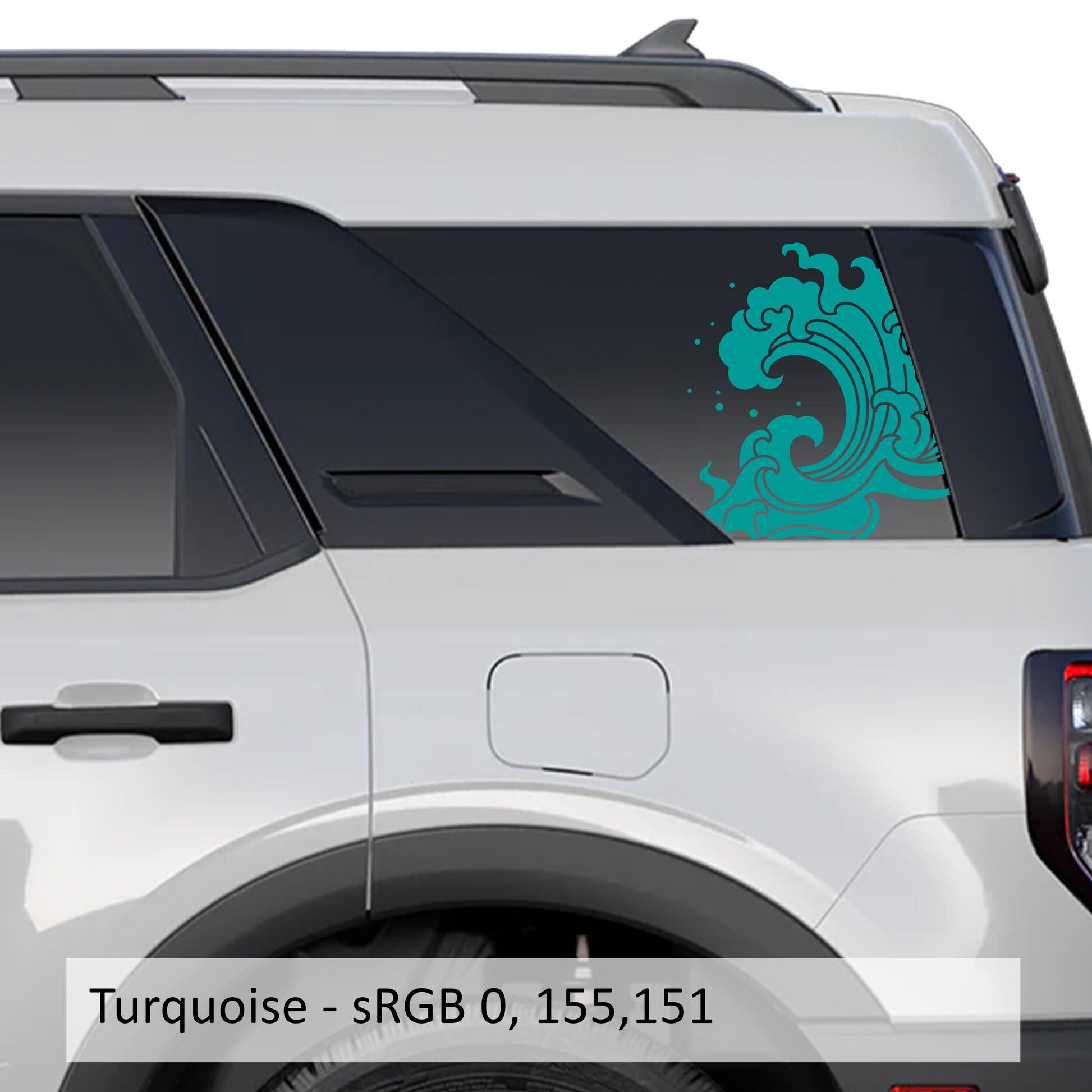 Ocean Tidal Wave Rear Quarter Side Window Decals Fits 2021+ Bronco Sport