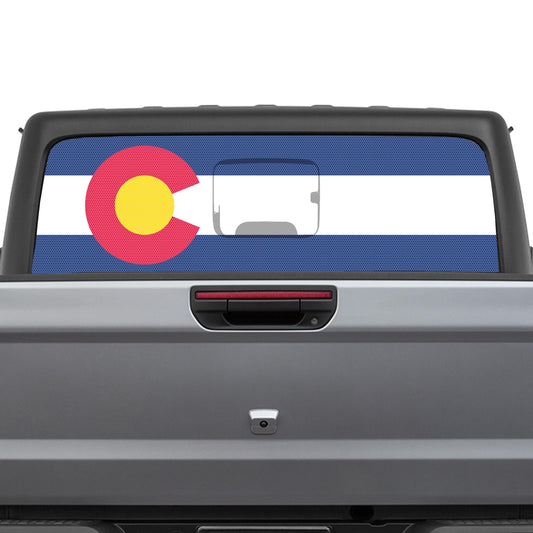 Colorado State Flag Perforated Rear Window Decal – Fits Jeep Gladiator 2020–Current
