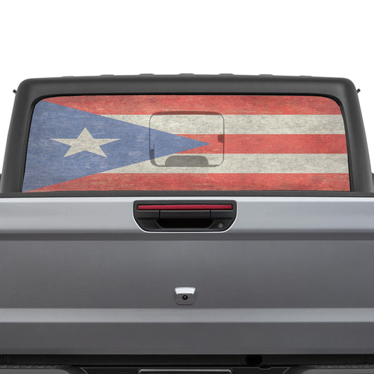 Puerto Rico Flag Perforated Rear Window Decal – Fits Jeep Gladiator 2020–Current