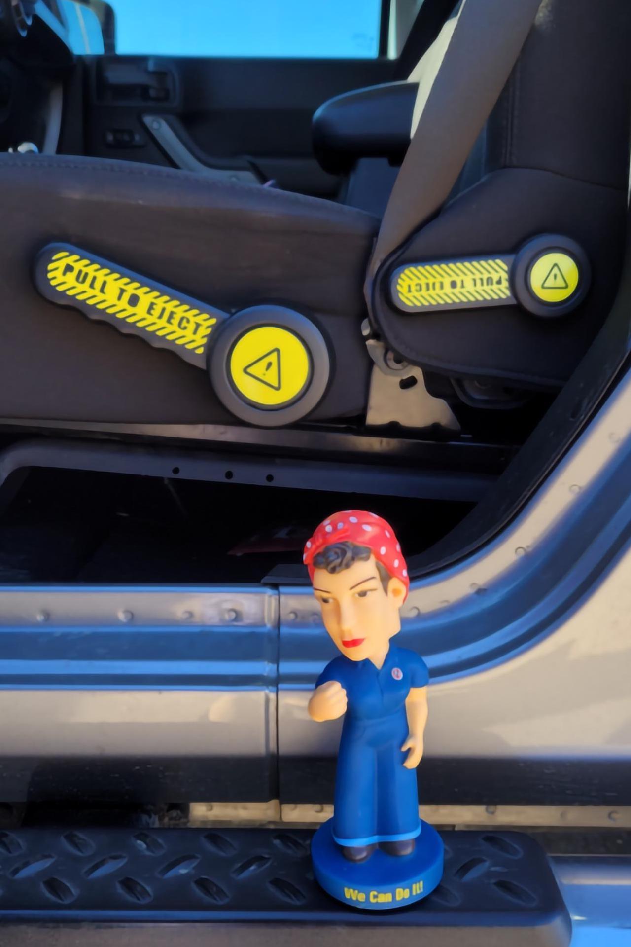 Pull to Eject Decal Kit Driver and Passenger Side Graphics Fits 2007-2018 Jeep Wrangler JK JKU Durable Custom Design