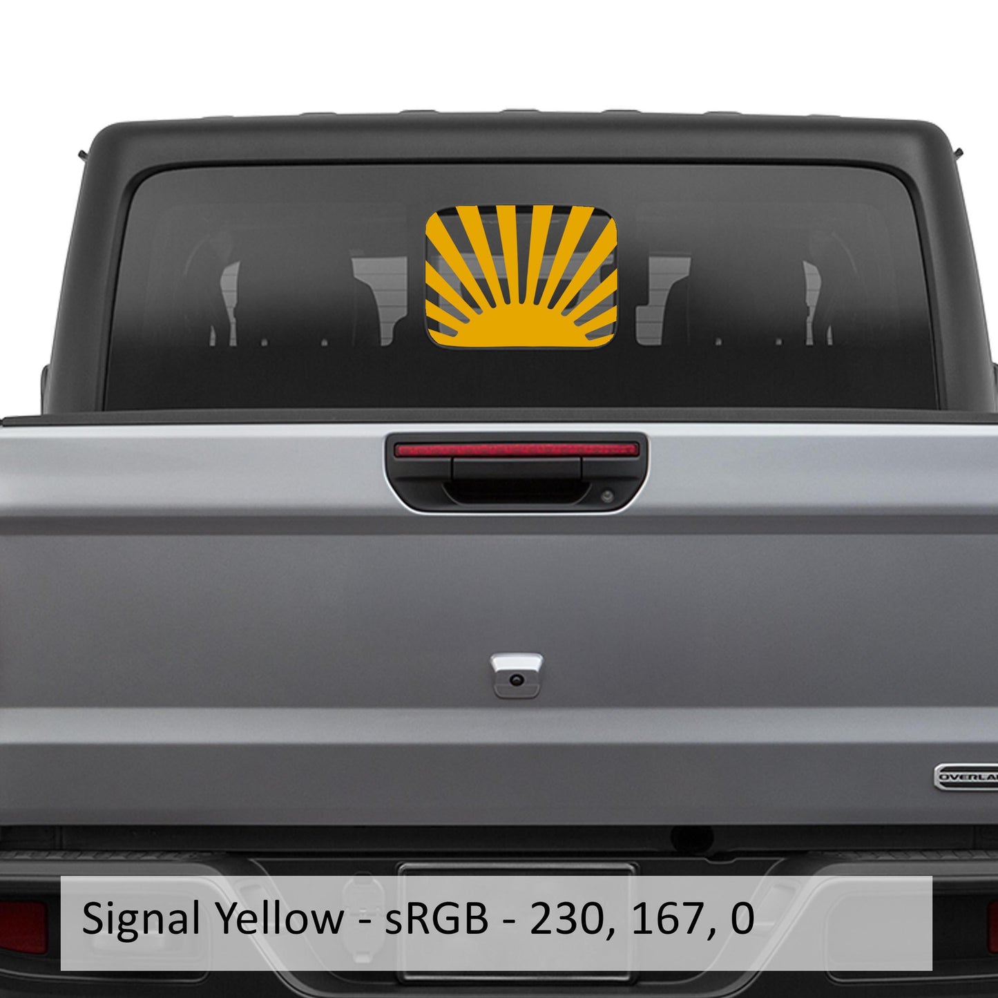 Rising Sun Vinyl Decal Rear Sliding Window Fits Jeep Gladiator 2020+