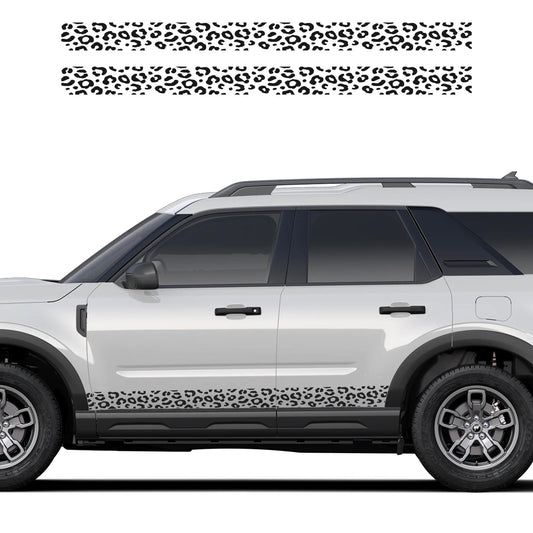 Leopard Print Side Skirt Stripe Kit Decals Fits Ford Bronco Sport (4 Door) 2020 - Current