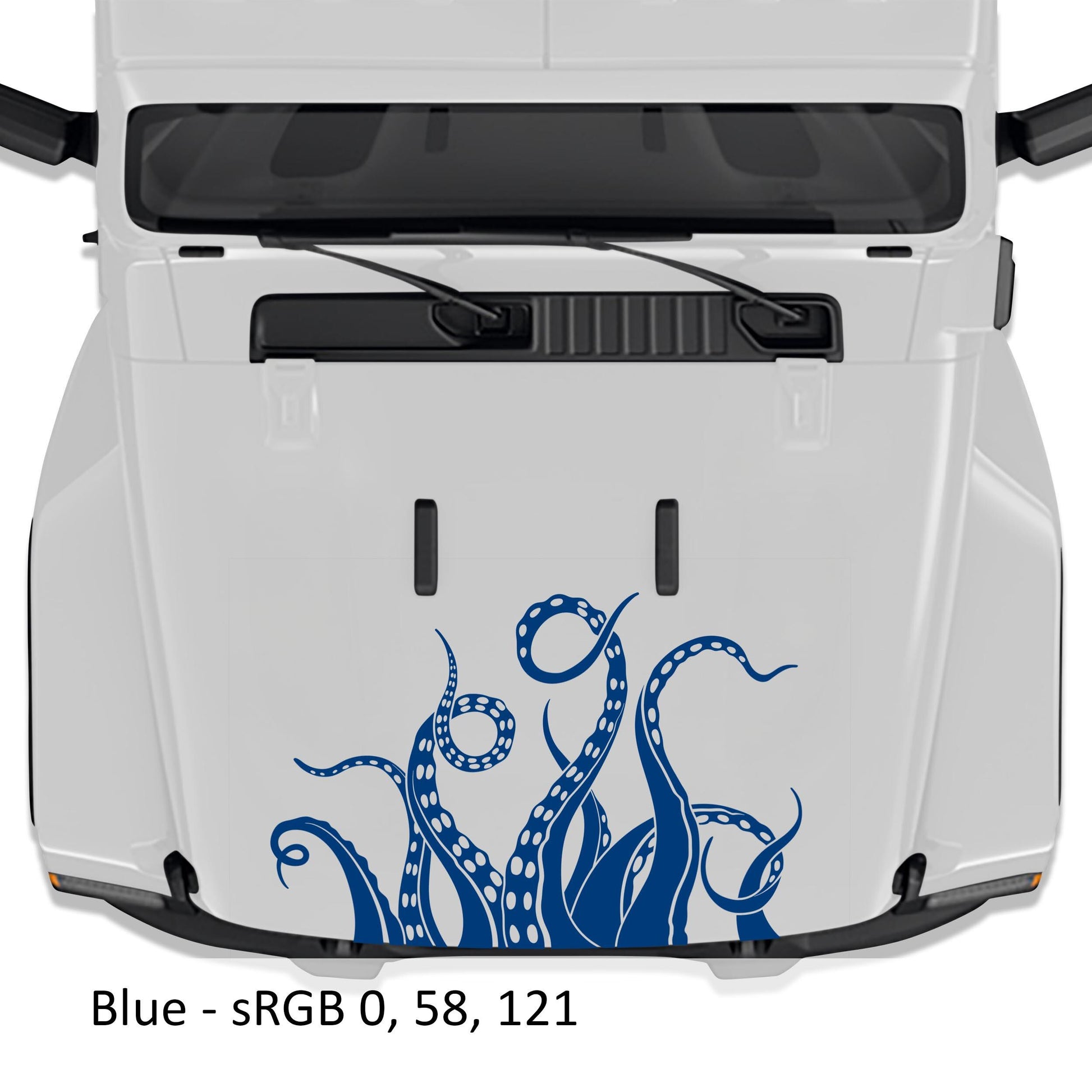 Kraken Octopus Tentacle Vinyl Hood Decal - Fits 2018+ Jeep Wrangler JL/Jeep Gladiator JT Sport/Sahara/Overland Models