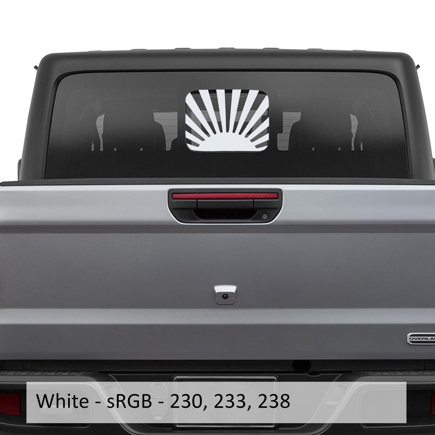Rising Sun Vinyl Decal Rear Sliding Window Fits Jeep Gladiator 2020+
