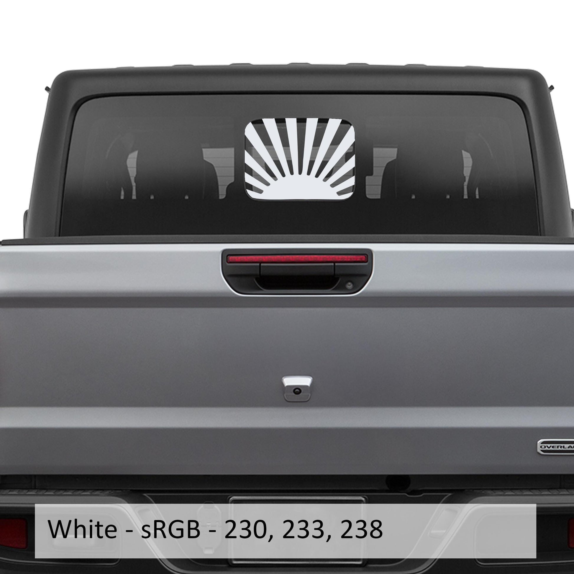 Rising Sun Vinyl Decal Rear Sliding Window Fits Jeep Gladiator 2020+