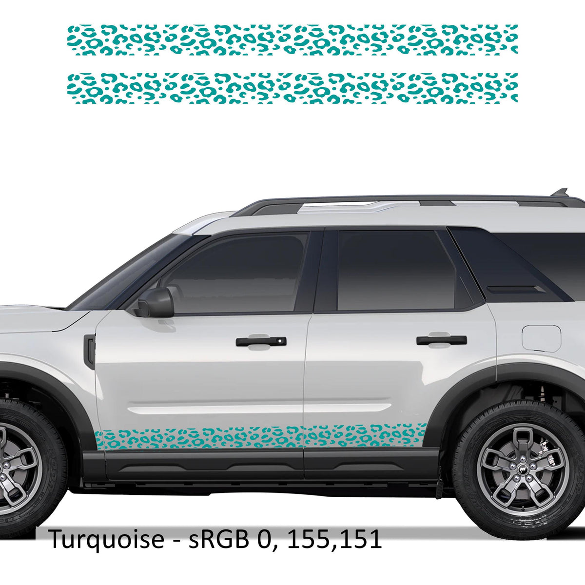 Leopard Print Side Skirt Stripe Kit Decals Fits Ford Bronco Sport (4 Door) 2020 - Current