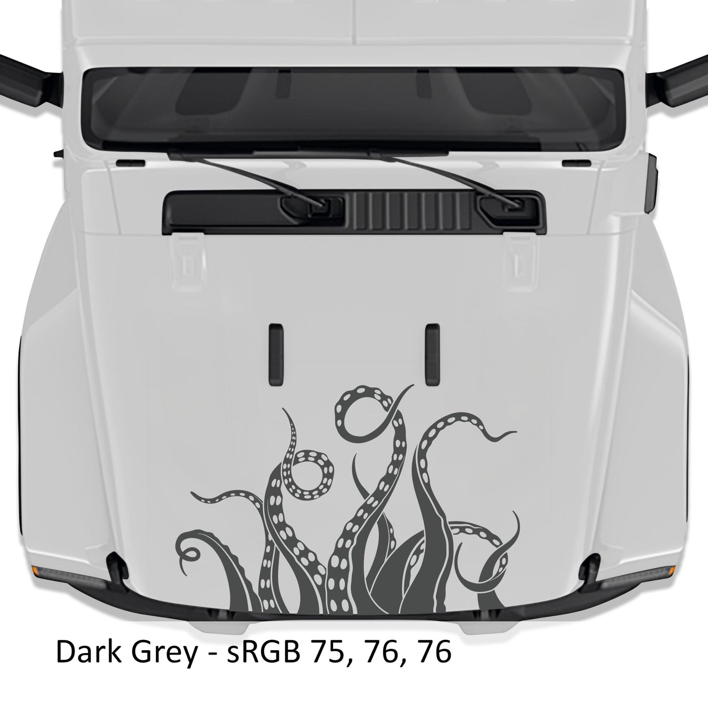 Kraken Octopus Tentacle Vinyl Hood Decal - Fits 2018+ Jeep Wrangler JL/Jeep Gladiator JT Sport/Sahara/Overland Models
