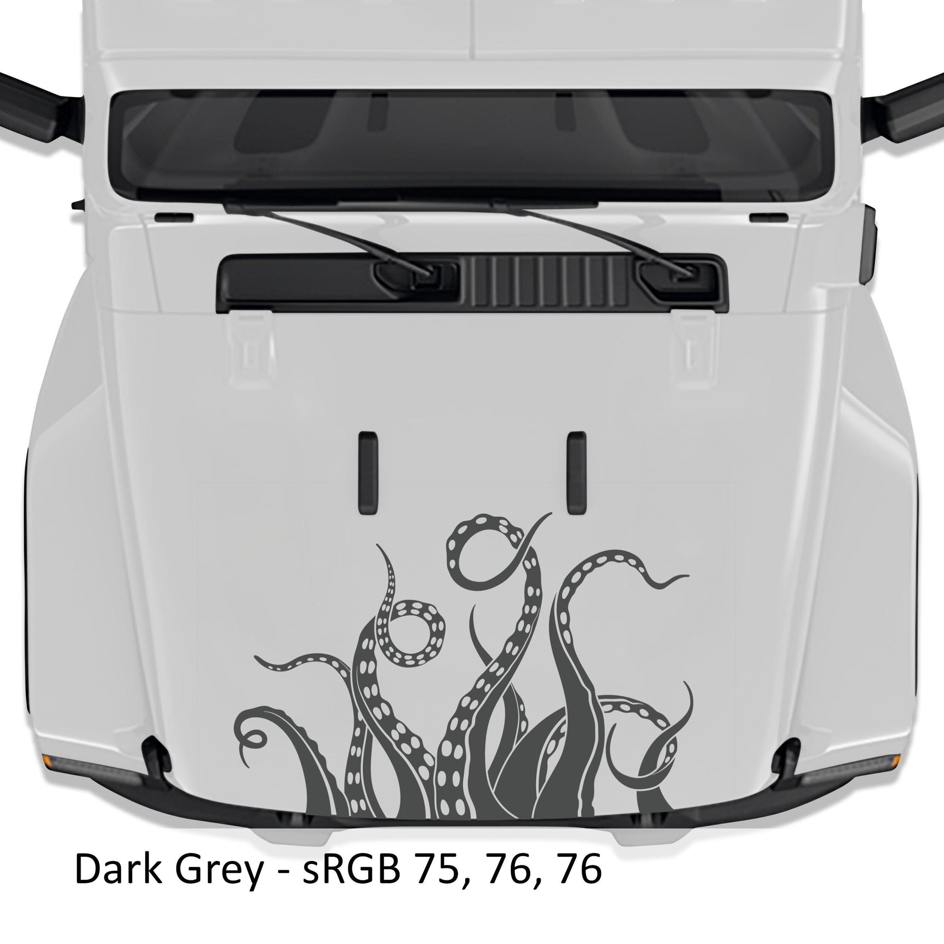 Kraken Octopus Tentacle Vinyl Hood Decal - Fits 2018+ Jeep Wrangler JL/Jeep Gladiator JT Sport/Sahara/Overland Models