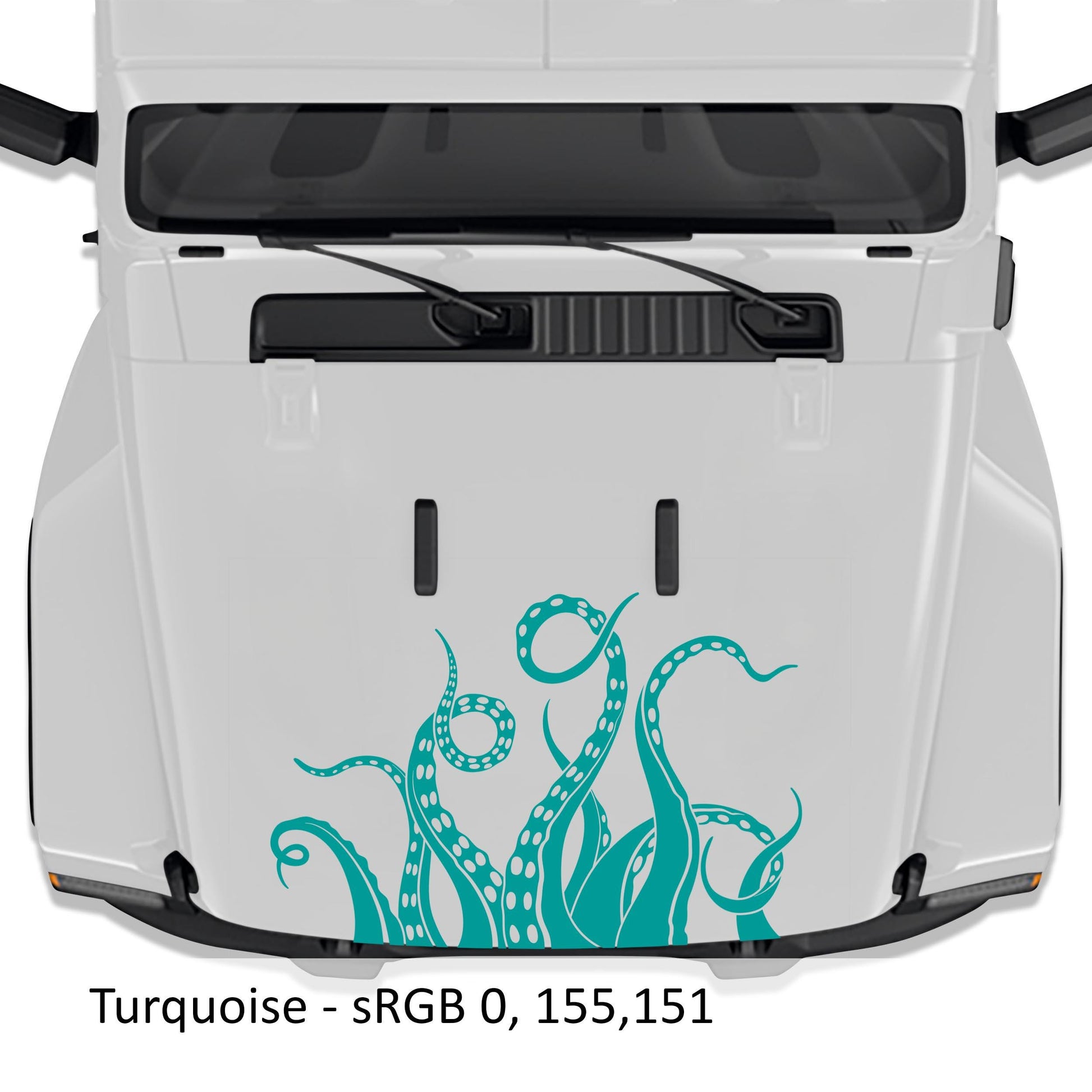 Kraken Octopus Tentacle Vinyl Hood Decal - Fits 2018+ Jeep Wrangler JL/Jeep Gladiator JT Sport/Sahara/Overland Models