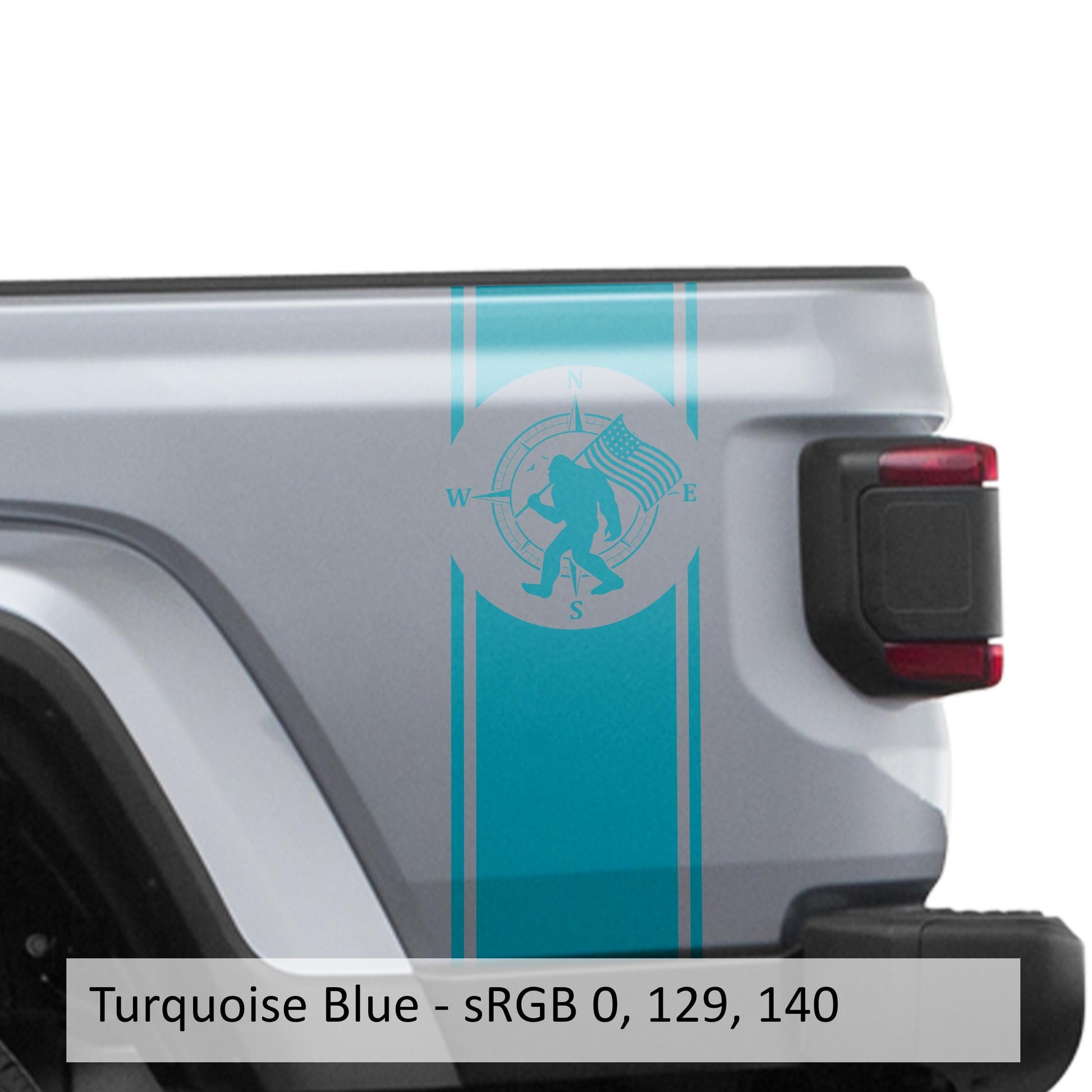 Bigfoot Compass Bedside Graphic Decal Design for Jeep Gladiator JT 2018 and Newer Durable Off-Road Style