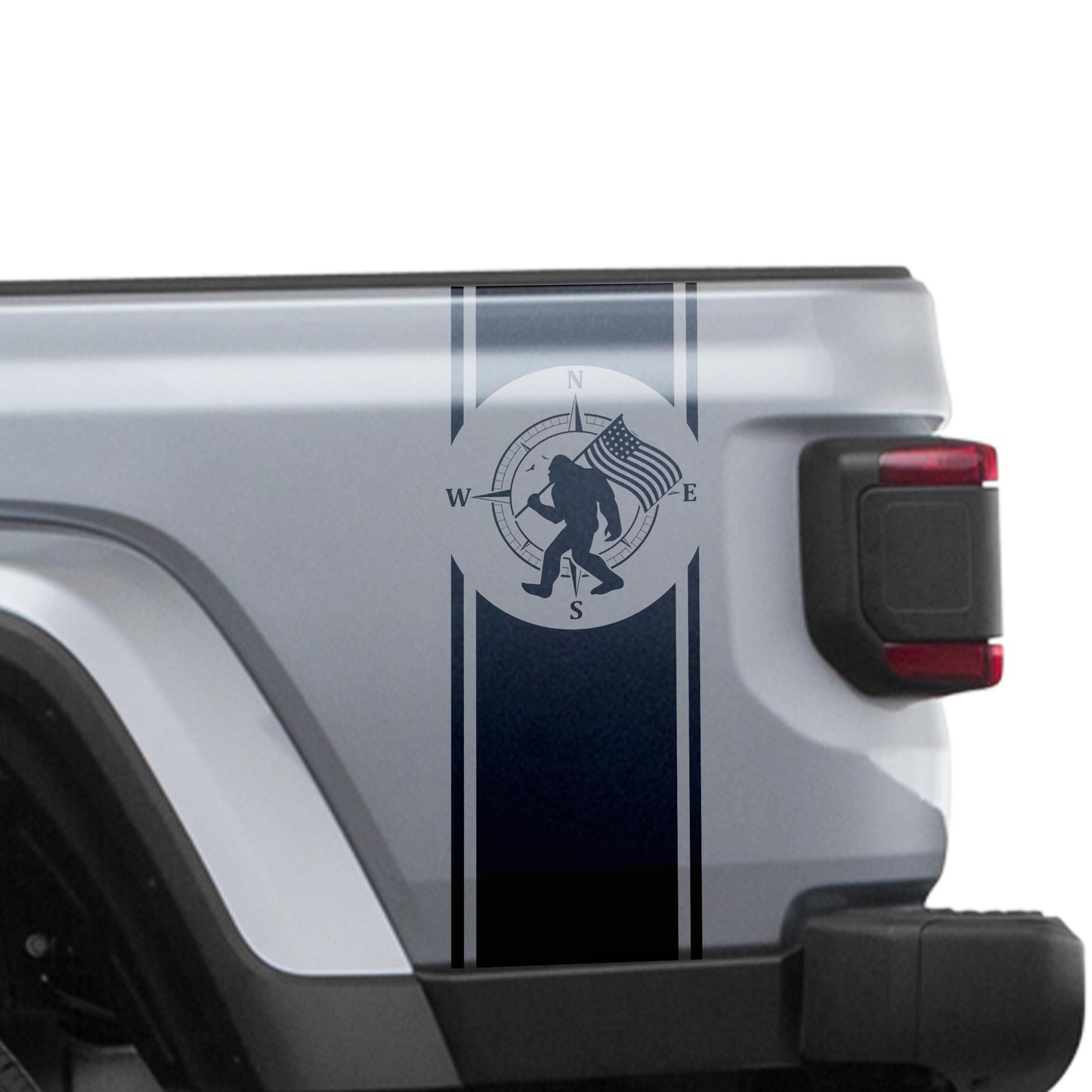 Bigfoot Compass Bedside Graphic Decal Design for Jeep Gladiator JT 2018 and Newer Durable Off-Road Style