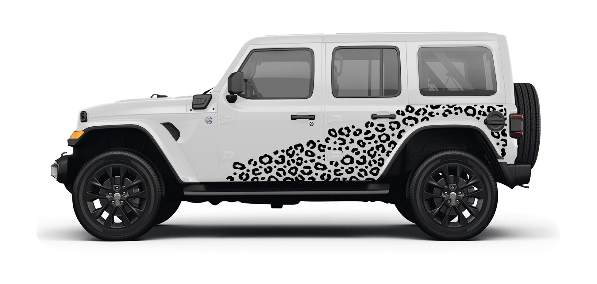Leopard Print Side Body Vinyl Decal Graphic Kit for Jeep Wranglers 2018 to Current Models