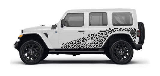 Leopard Print Side Body Vinyl Decal Graphic Kit for Jeep Wranglers 2018 to Current Models