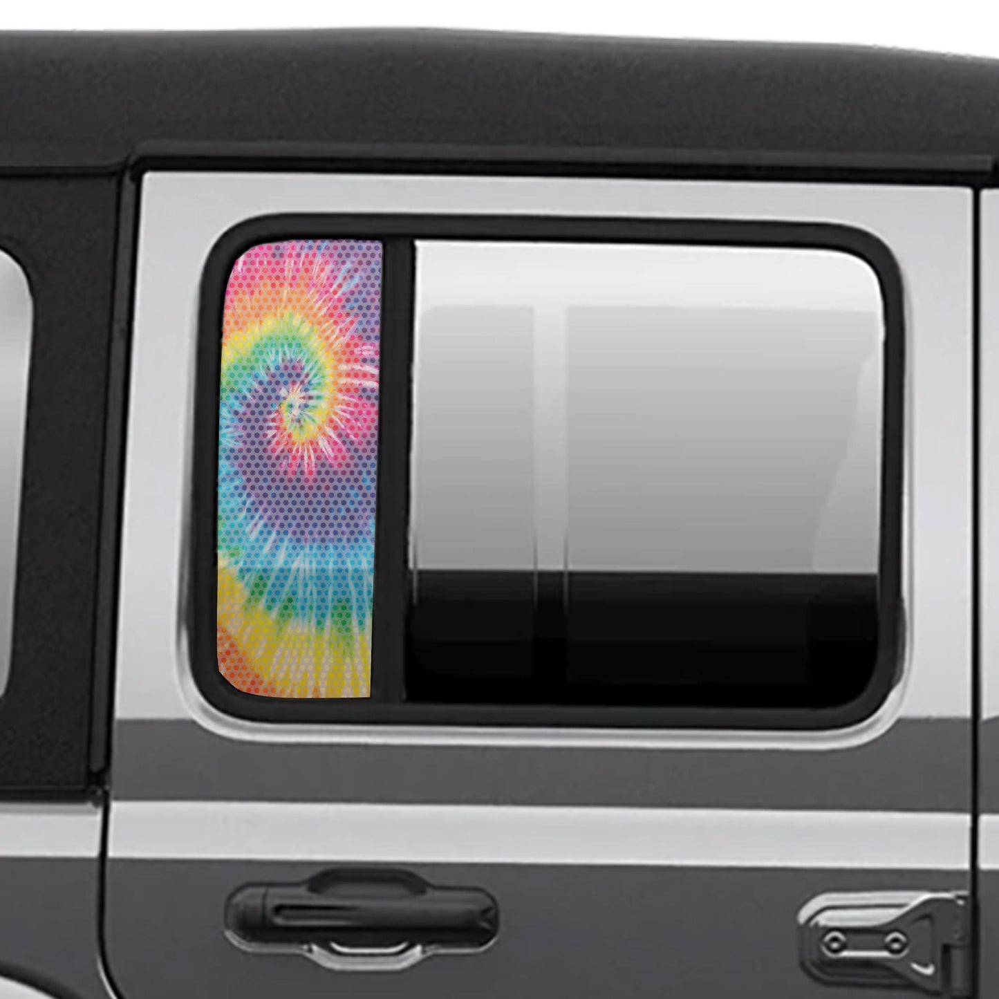 Tye Die Side Printed See Through Window Vinyl Decal Set for Jeep Wrangler JLU and Gladiator JT 2018