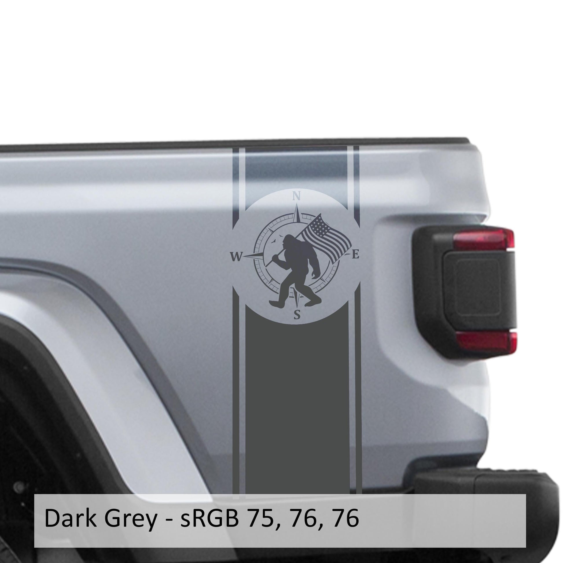 Bigfoot Compass Bedside Graphic Decal Design for Jeep Gladiator JT 2018 and Newer Durable Off-Road Style