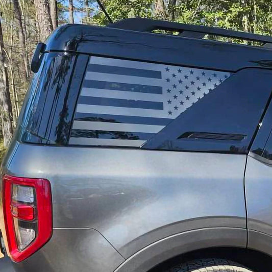 American Flag Rear Quarter Window Decals Fits 2021+ Bronco Sport