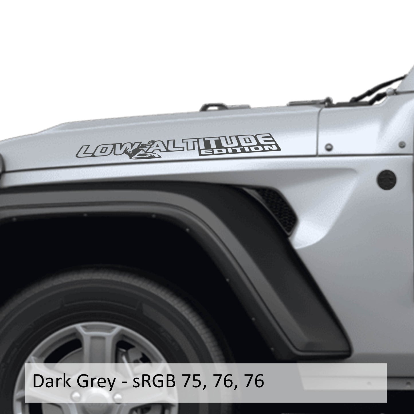 Low Altitude Edition Vinyl Transfer Hood Decals, Custom Off-Road Graphics for Jeep Wrangler JL and Gladiator JT, Durable Unique Design