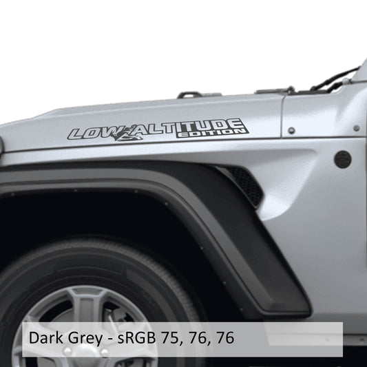 Low Altitude Edition Vinyl Transfer Hood Decals, Custom Off-Road Graphics for Jeep Wrangler JL and Gladiator JT, Durable Unique Design