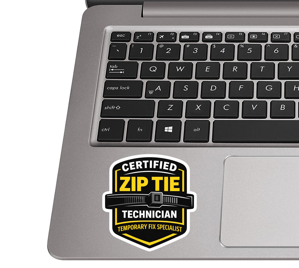 Certified Zip Tie Technician Funny Vinyl Sticker Mechanic Garage Humor Decal