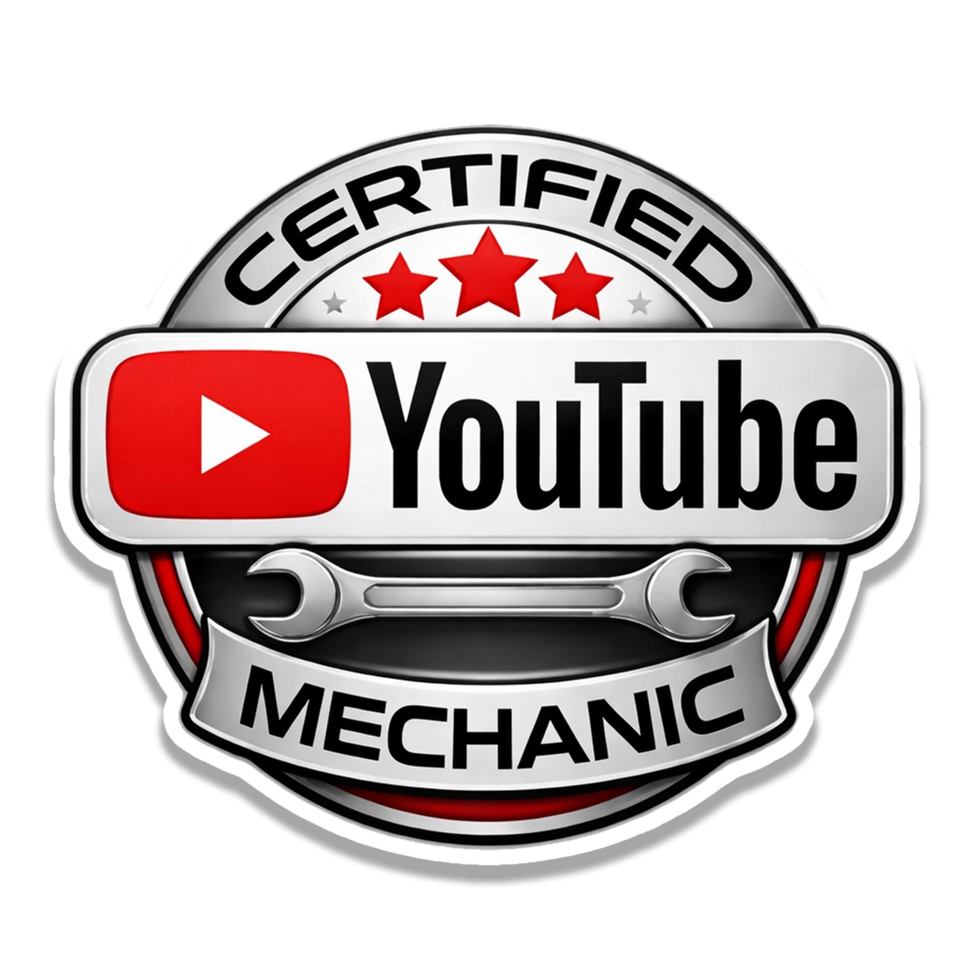 Certified YouTube Mechanic Funny Vinyl Sticker Mechanic Garage Humor Decal