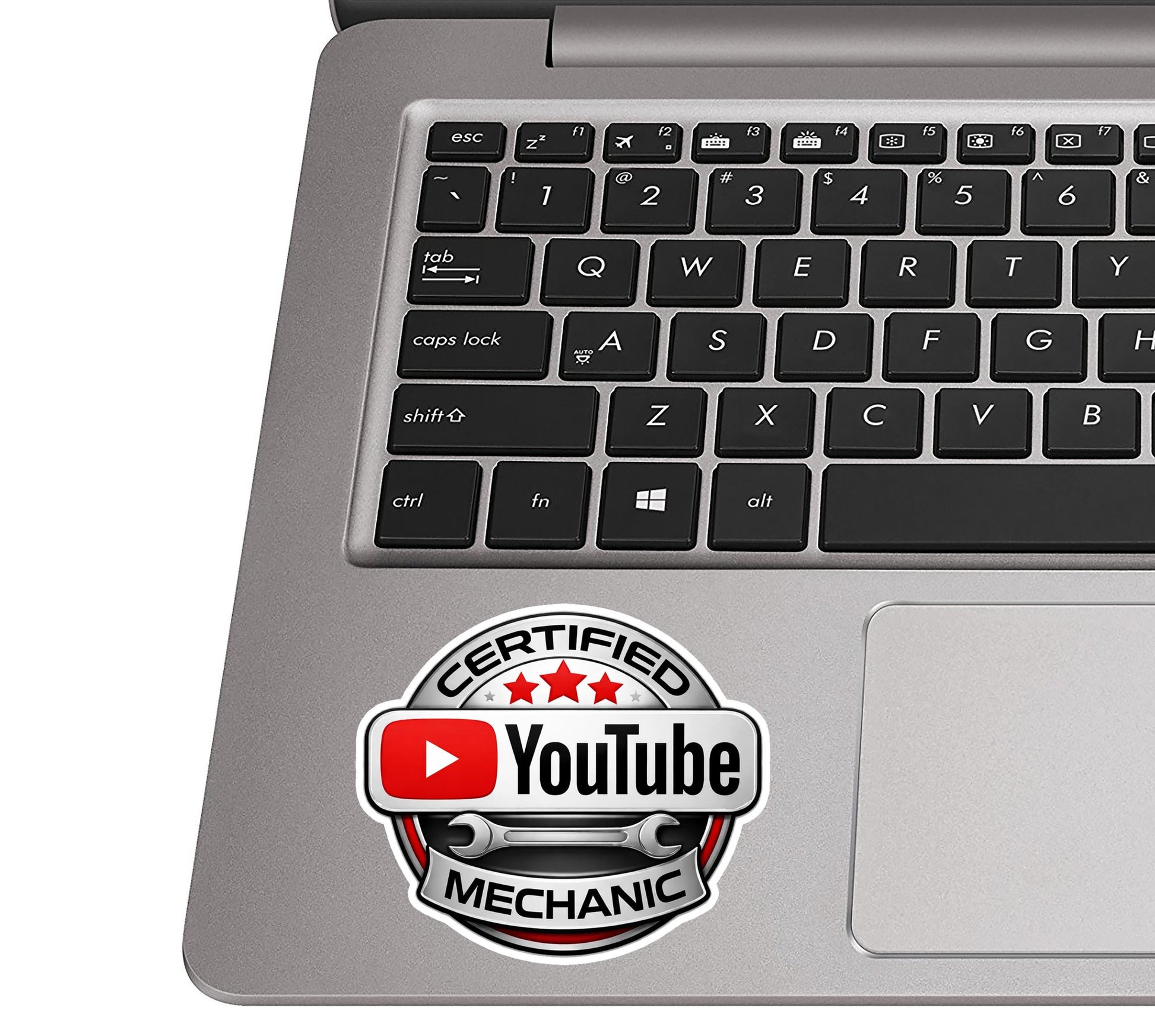 Certified YouTube Mechanic Funny Vinyl Sticker Mechanic Garage Humor Decal