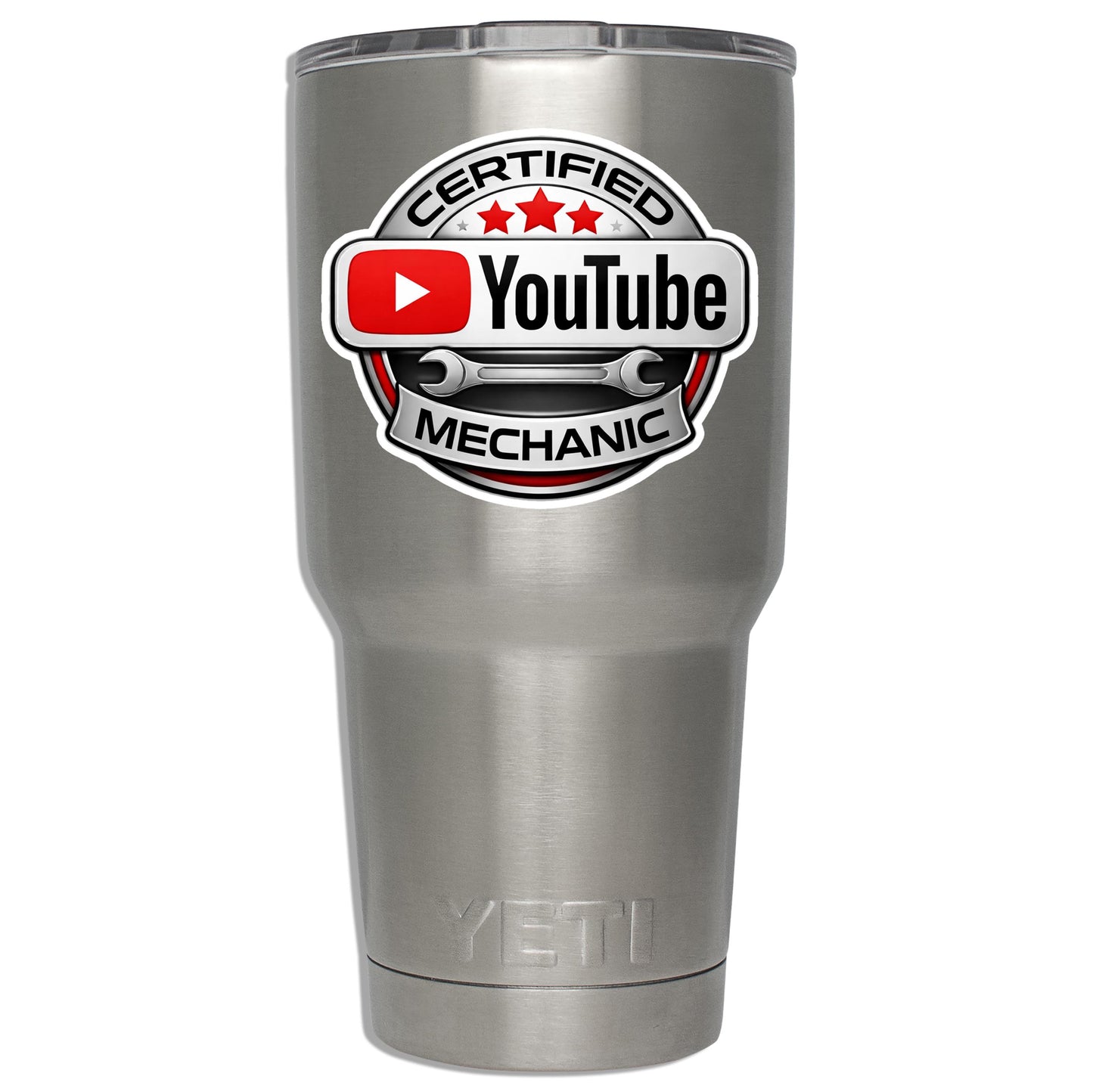 Certified YouTube Mechanic Funny Vinyl Sticker Mechanic Garage Humor Decal