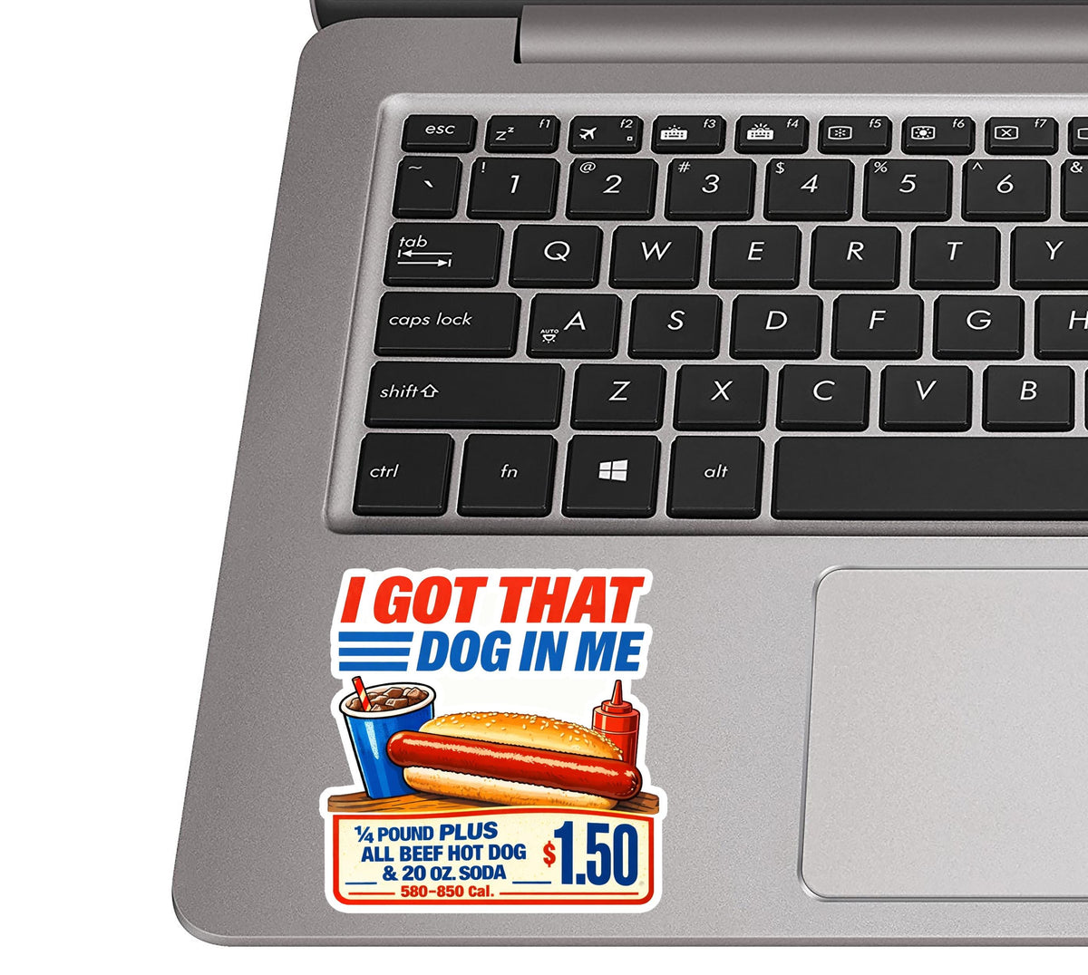 I Got That Dog in Me Costco Hot Dog Sticker, Funny Food Humor, Water Bottle & Laptop Decor