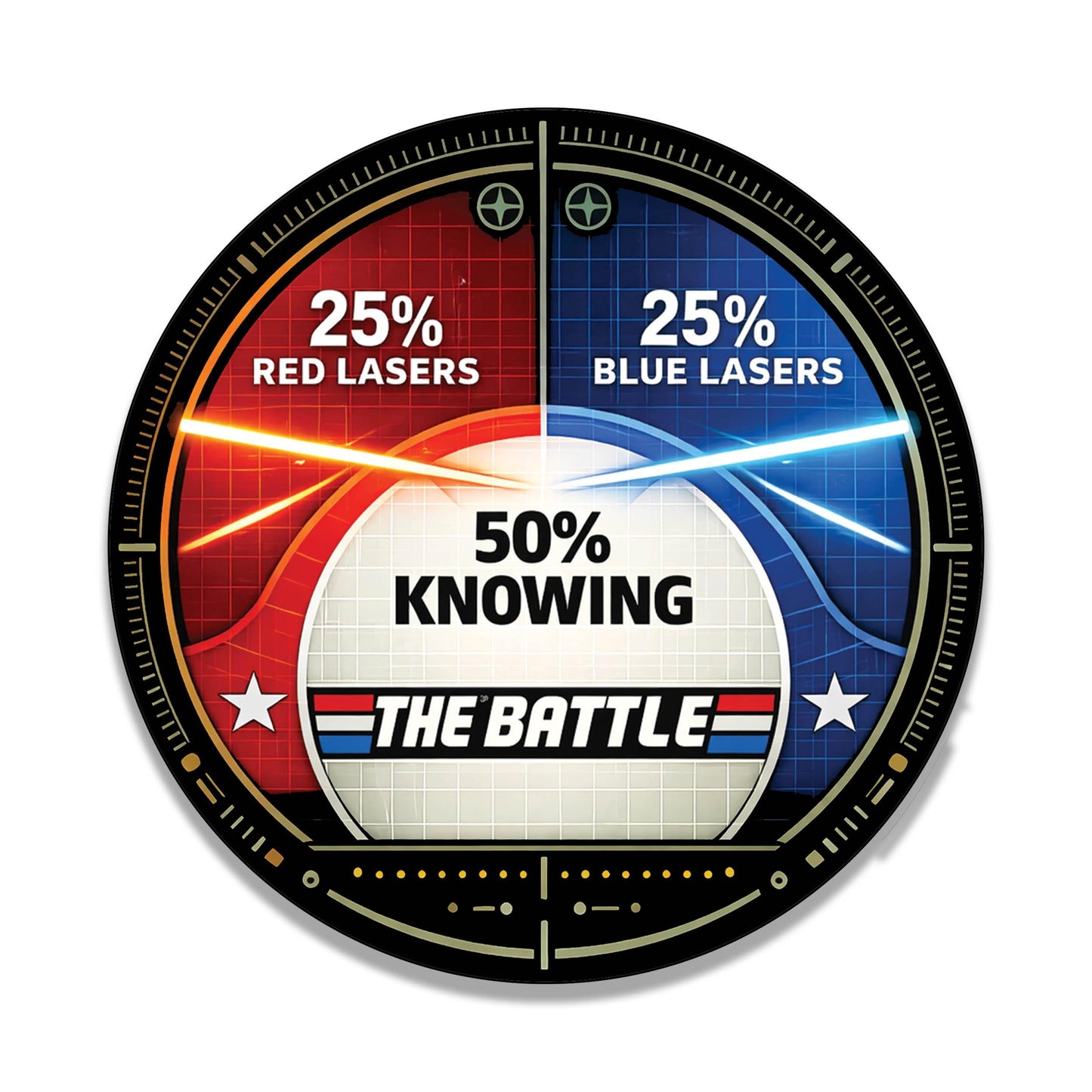 Laser Guided Knowledge Tactical Battle Sticker Retro Military Humor