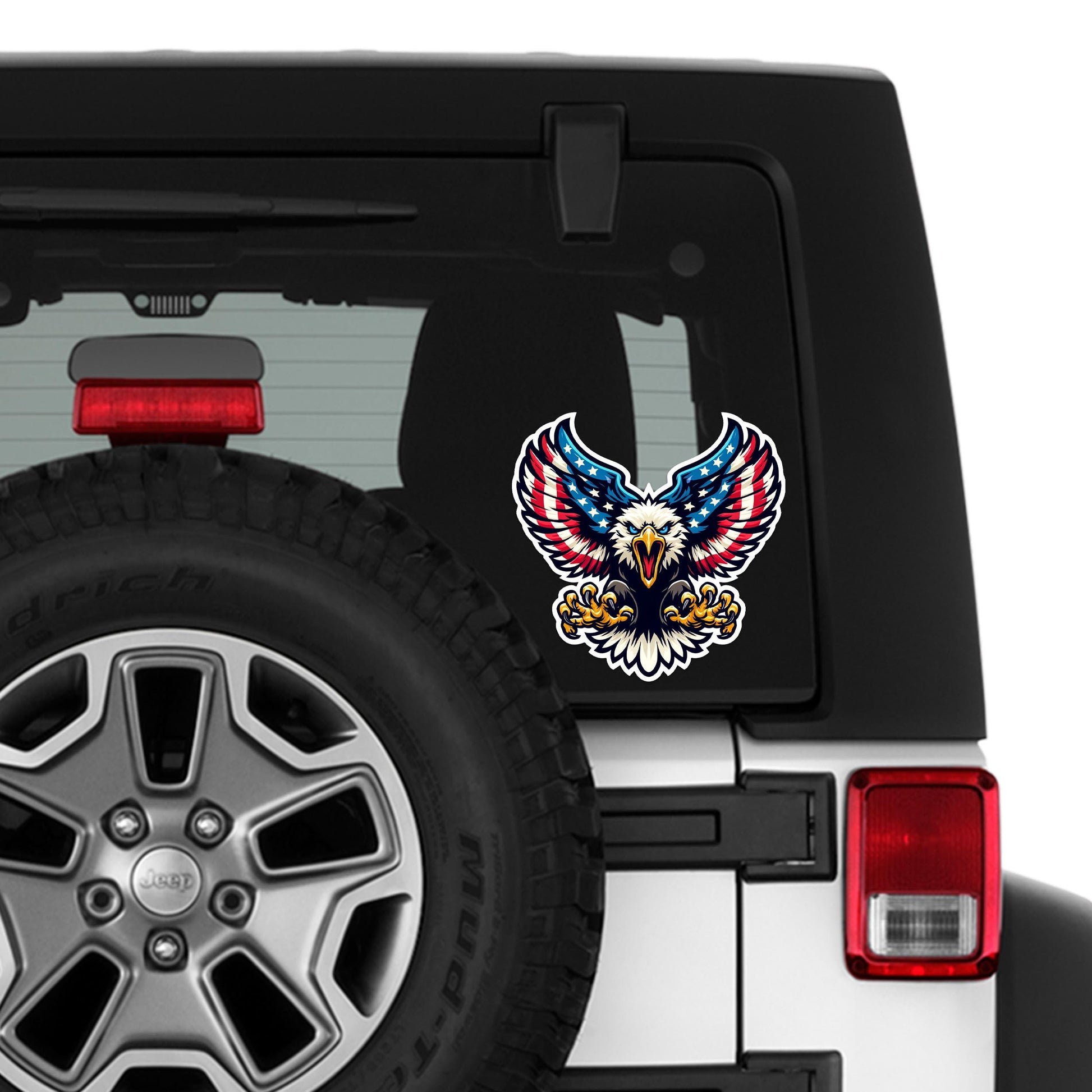 Screaming Red White & Blue Patriotic Bald Eagle Vinyl Sticker