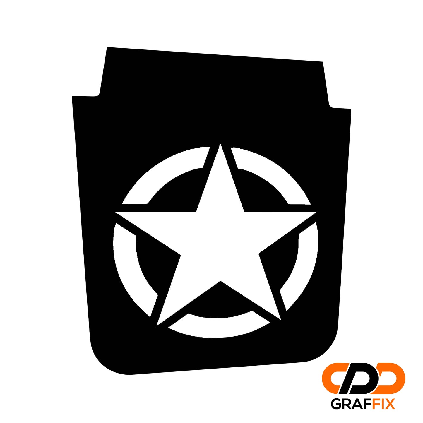 Alpha Romeo Military Star Blackout Hood Vinyl Decal Graphic Fits 2007 - 2017 Jeep Wrangler JK/JKU Models