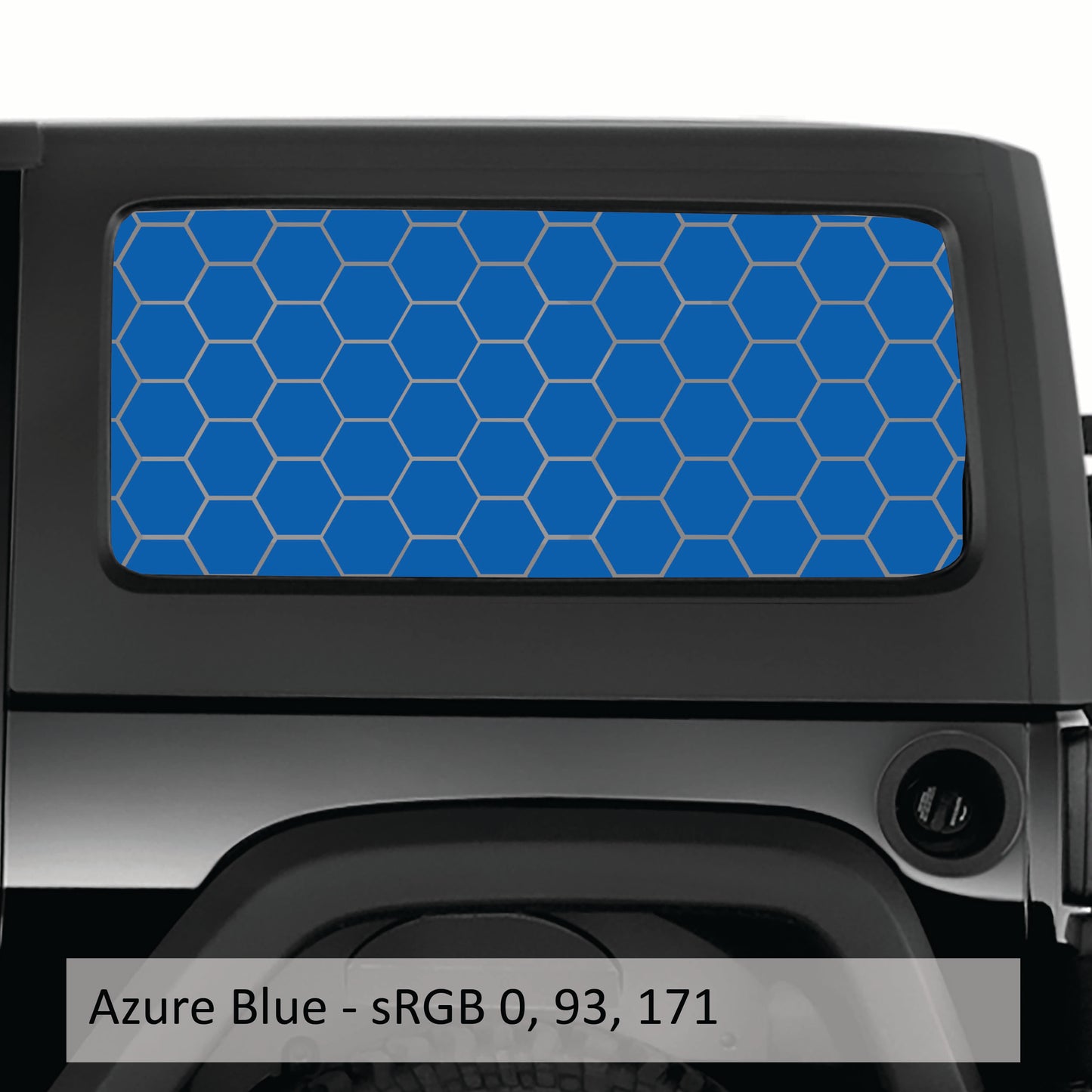 Honeycomb Hex Mesh Pattern Hardtop Window Decal Set - Fits Jeep 2-Door Wrangler 2007 - 2018