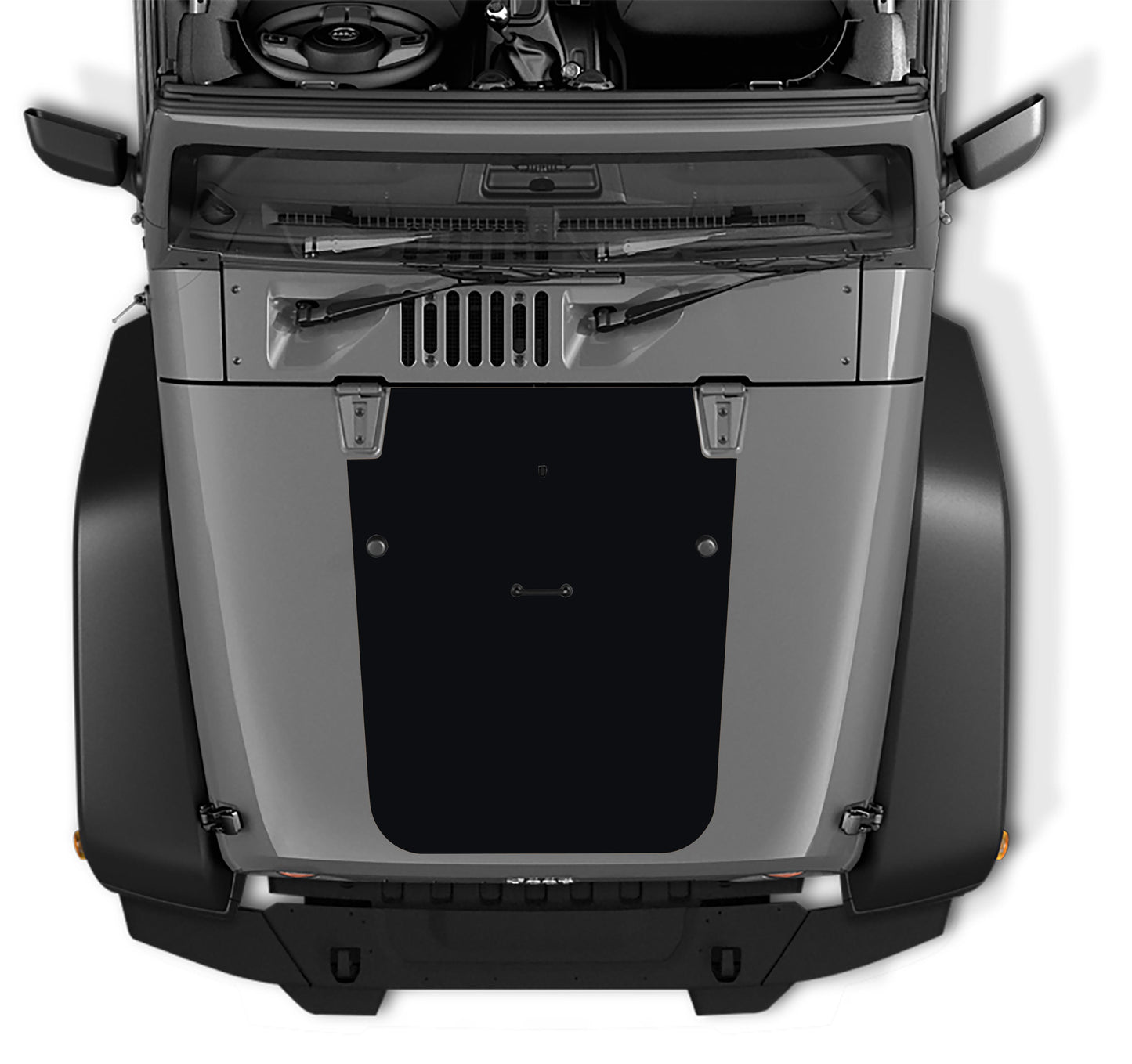 JK/JKU Blackout Hood Vinyl Decal Graphic - Fits 2007 - 2017 Jeep Wrangler JK/JKU Models