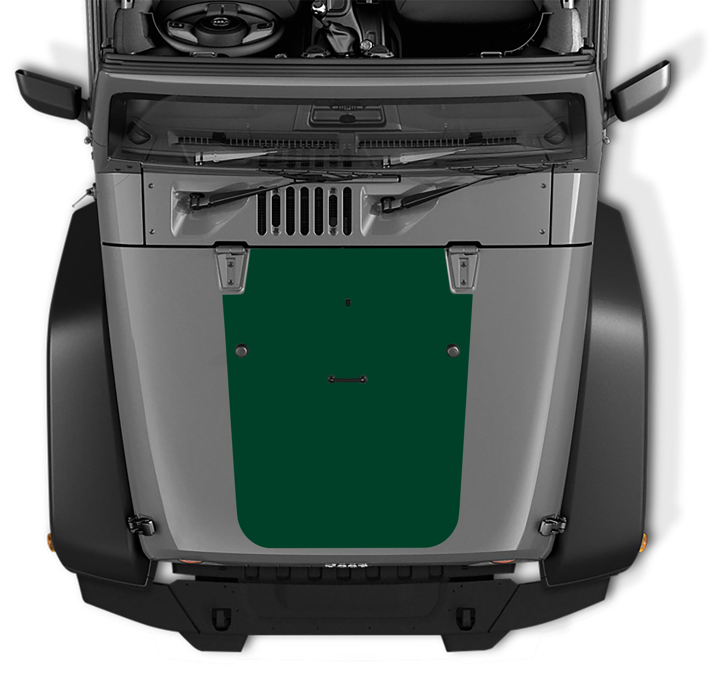 JK/JKU Blackout Hood Vinyl Decal Graphic - Fits 2007 - 2017 Jeep Wrangler JK/JKU Models