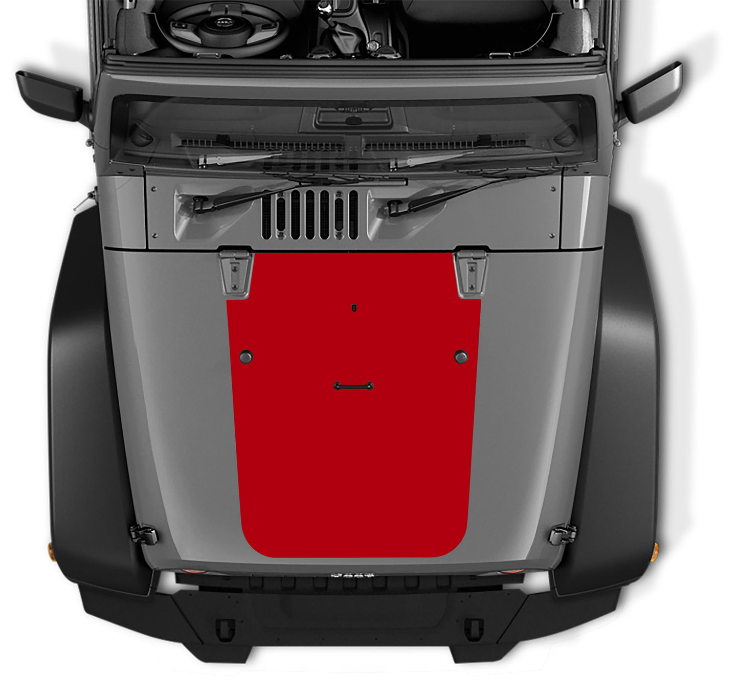 JK/JKU Blackout Hood Vinyl Decal Graphic - Fits 2007 - 2017 Jeep Wrangler JK/JKU Models