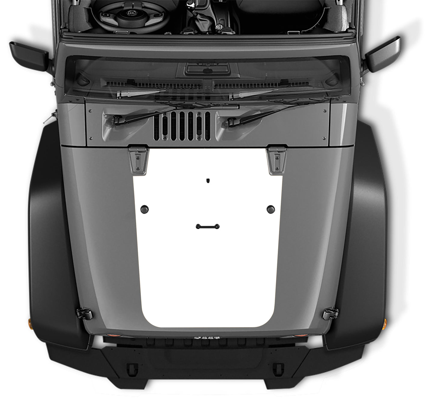 JK/JKU Blackout Hood Vinyl Decal Graphic - Fits 2007 - 2017 Jeep Wrangler JK/JKU Models