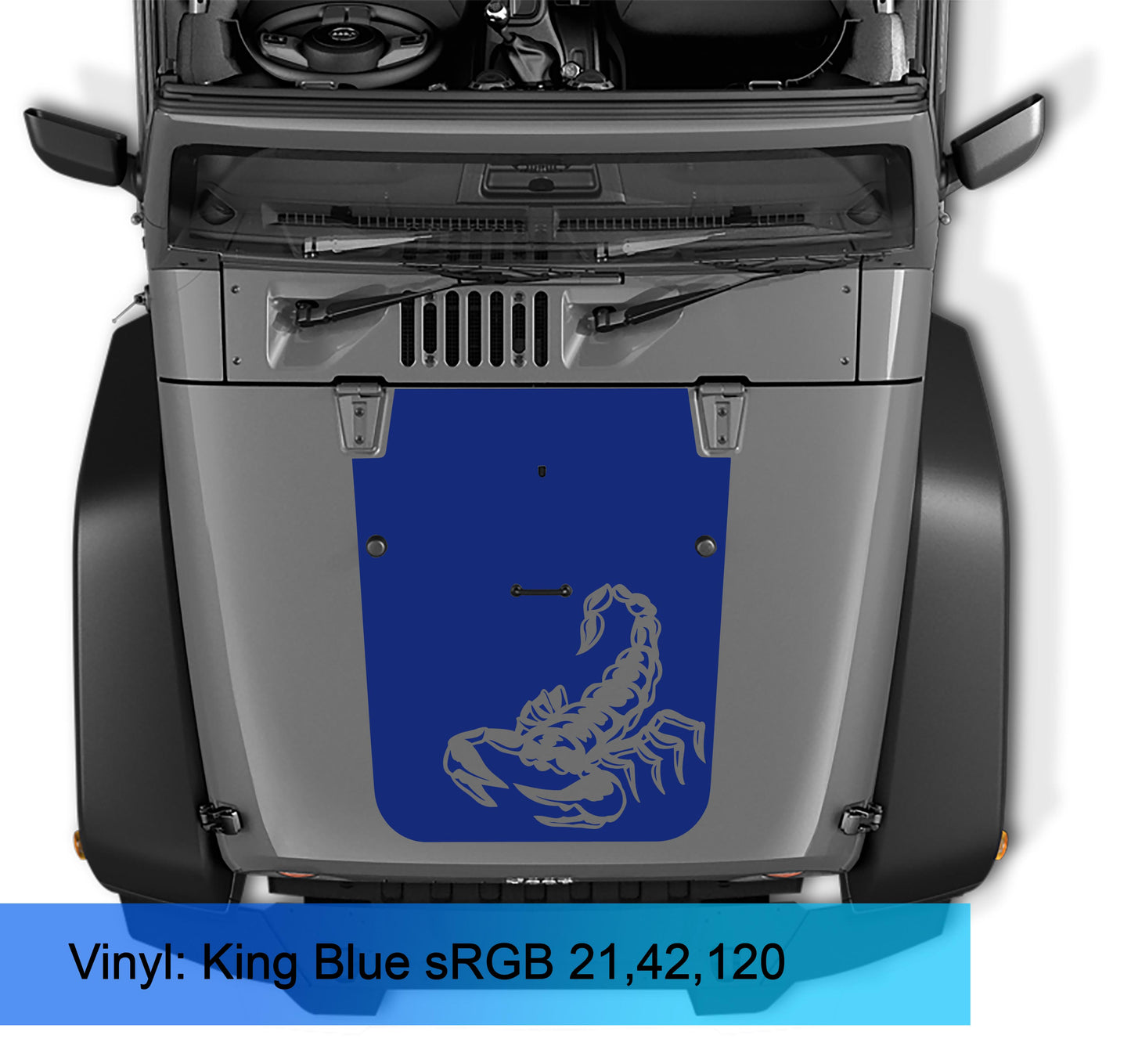 JK/JKU Scorpion Blackout Hood Vinyl Decal Graphic for Wrangler 2007-2016 - Fits 2007 - 2017 Jeep Wrangler JK/JKU Models