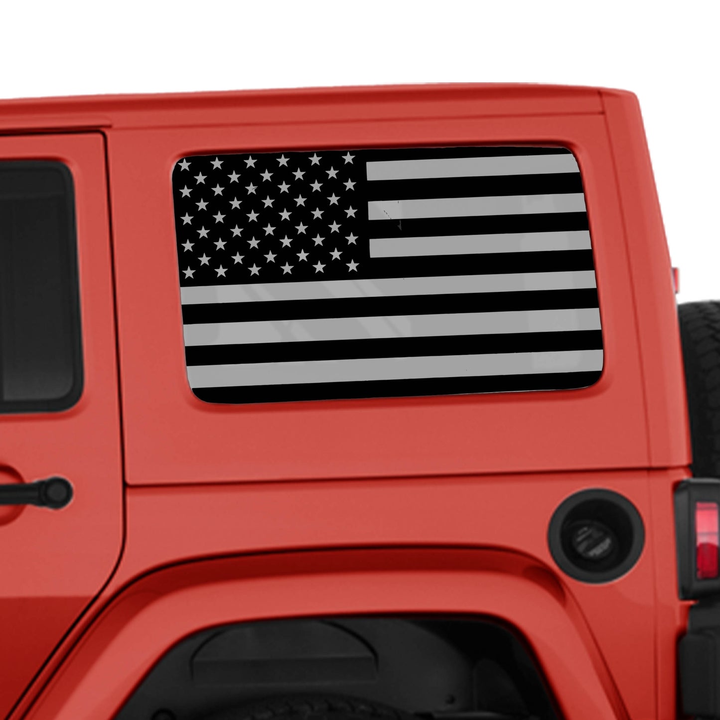 American Flag JKU Hardtop Window Decal Set - Fits Jeep Wrangler JKU 2007 - 2018